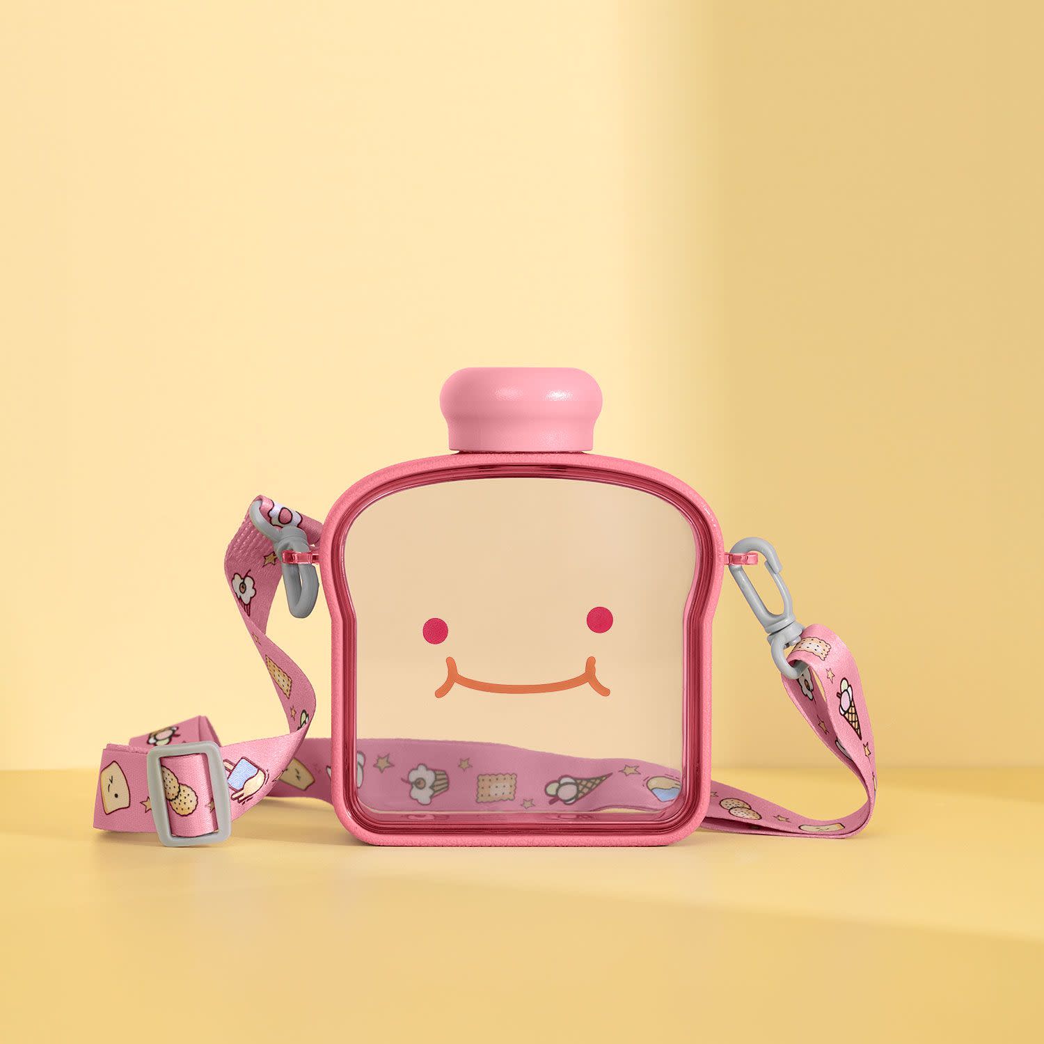 Sentio Πλαστικό Μπουκάλι Face Shape Ροζ