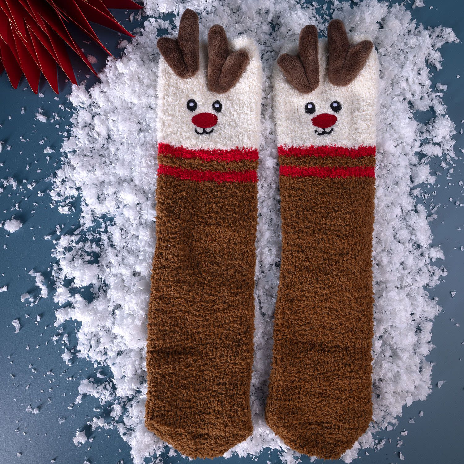 Εικόνα 2 του Sentio Fluffy Κάλτσες Καφέ Τάρανδος