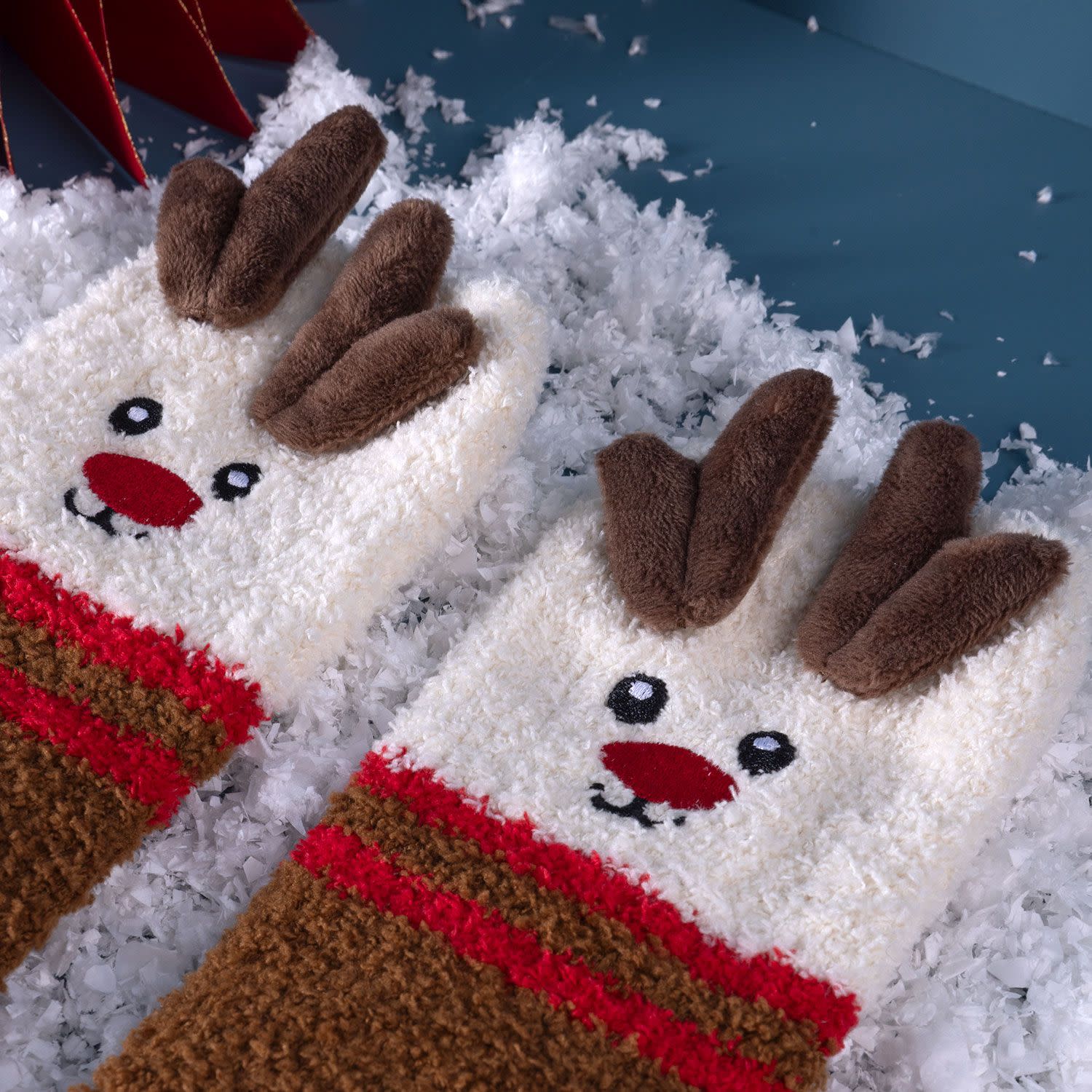 Εικόνα 3 του Sentio Fluffy Κάλτσες Καφέ Τάρανδος