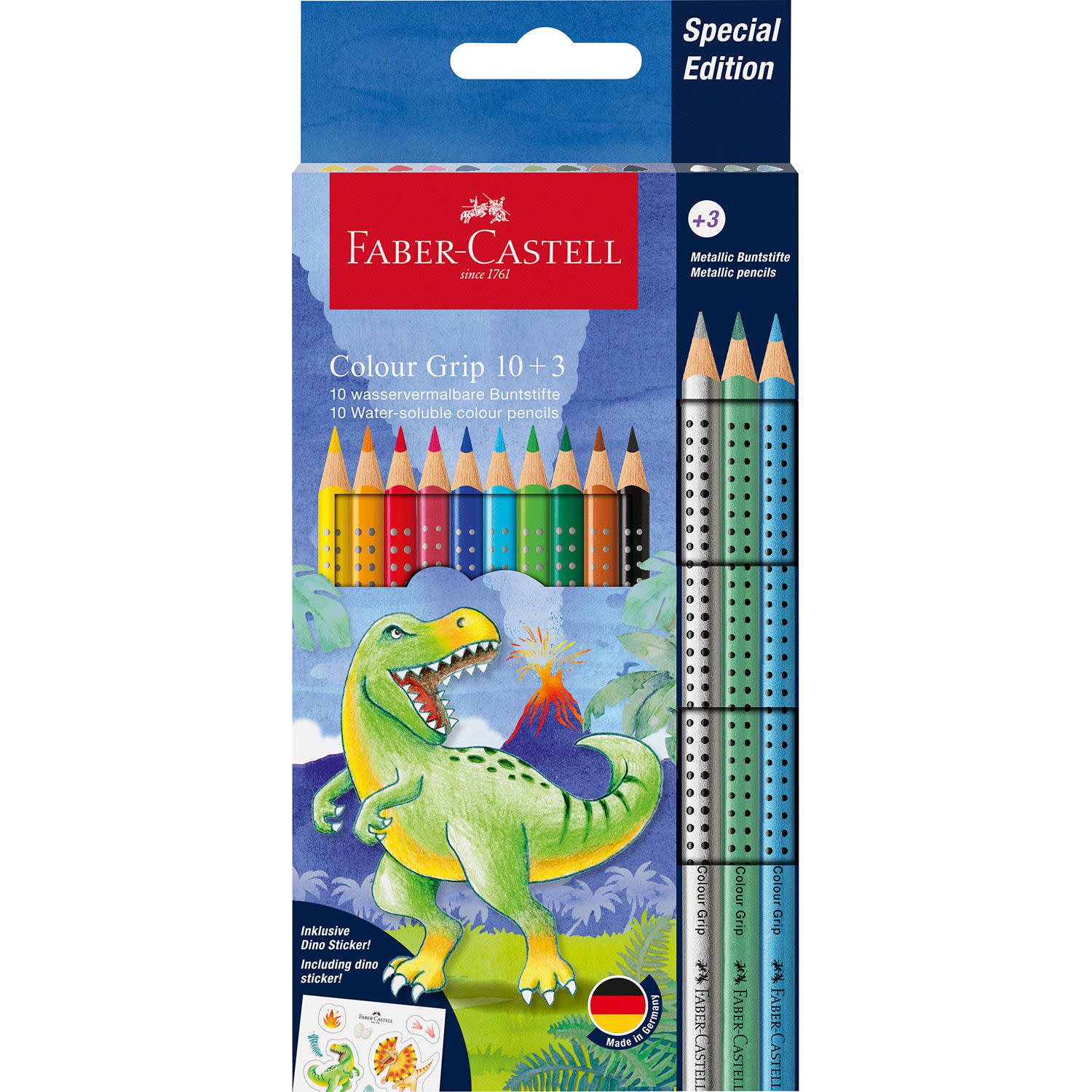 Κάνε κλικ για να δεις την εικόνα 1 του Faber Castell Ξυλομπογιές Grip Δεινόσαυροι 10+3τεμ.