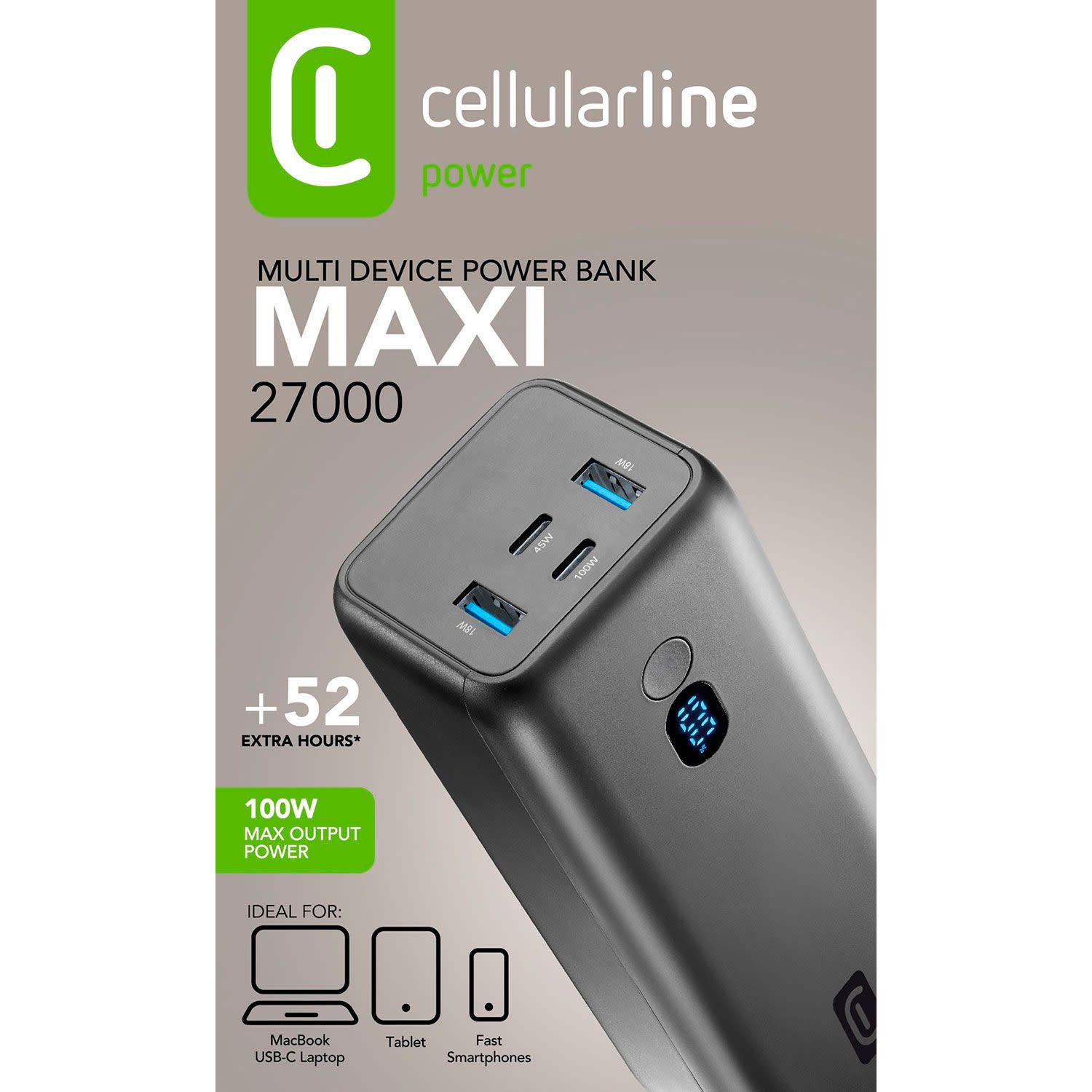 Εικόνα 5 του Cellularline Powerbank PD 27000 mAh 4 Θέσεων 100W Μαύρο