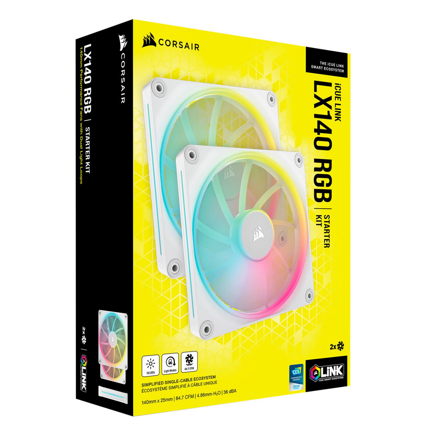 Εικόνα 2 του Corsair Fan LX140 iCUE LINK RGB Dual Pack Controller White