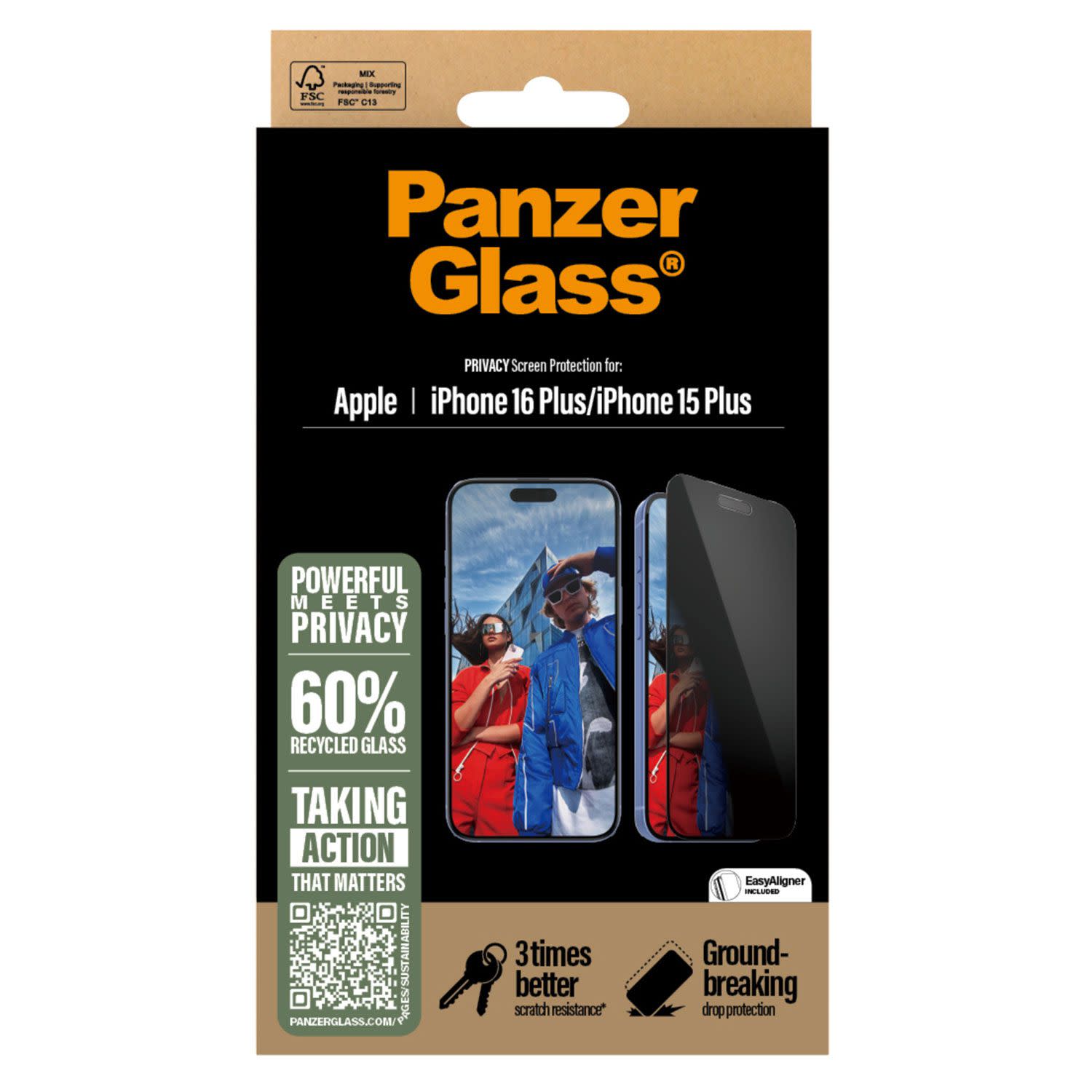 Εικόνα 3 του PanzerGlass Privacy iPhone 16 Plus