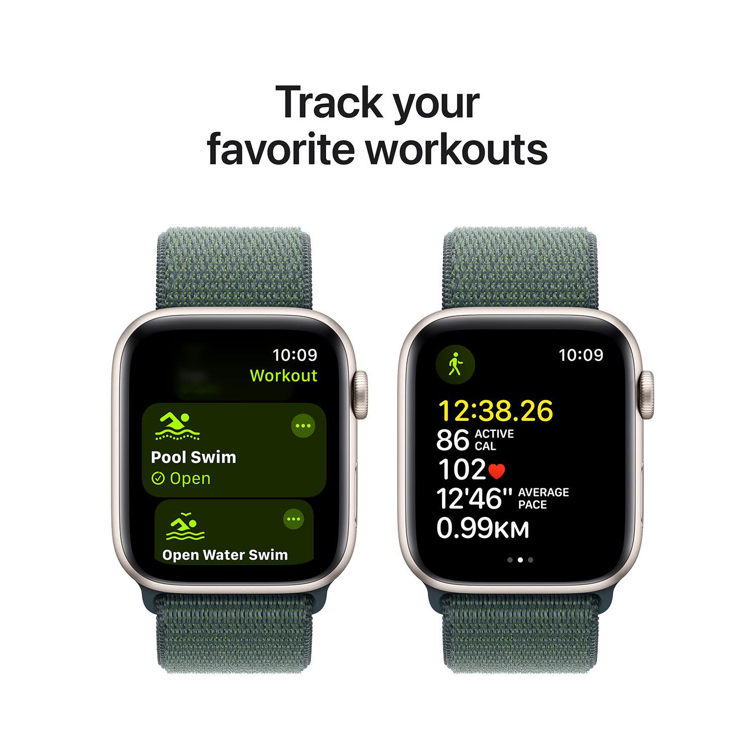 Κάνε κλικ για να δεις την εικόνα 6 του Apple Watch SE 44mm Starlight Aluminium Case with Lake Green Sport Loop