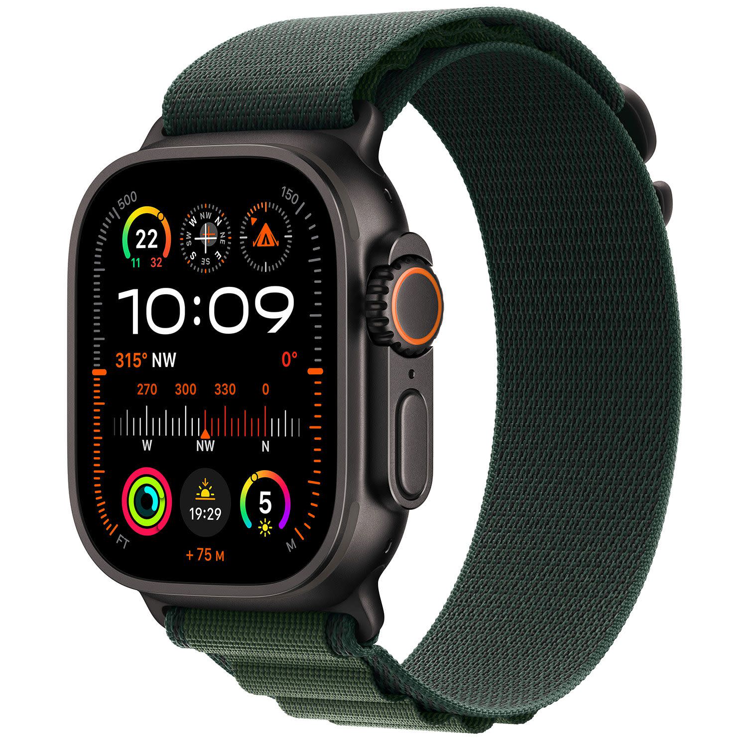 Εικόνα 1 του Apple Watch Ultra 2 49mm Black Titanium Case with Dark Green Alpine Loop L