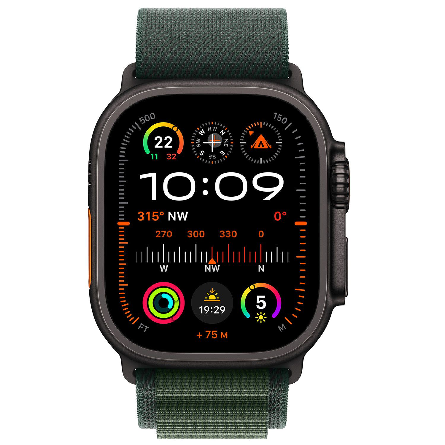 Εικόνα 2 του Apple Watch Ultra 2 49mm Black Titanium Case with Dark Green Alpine Loop L