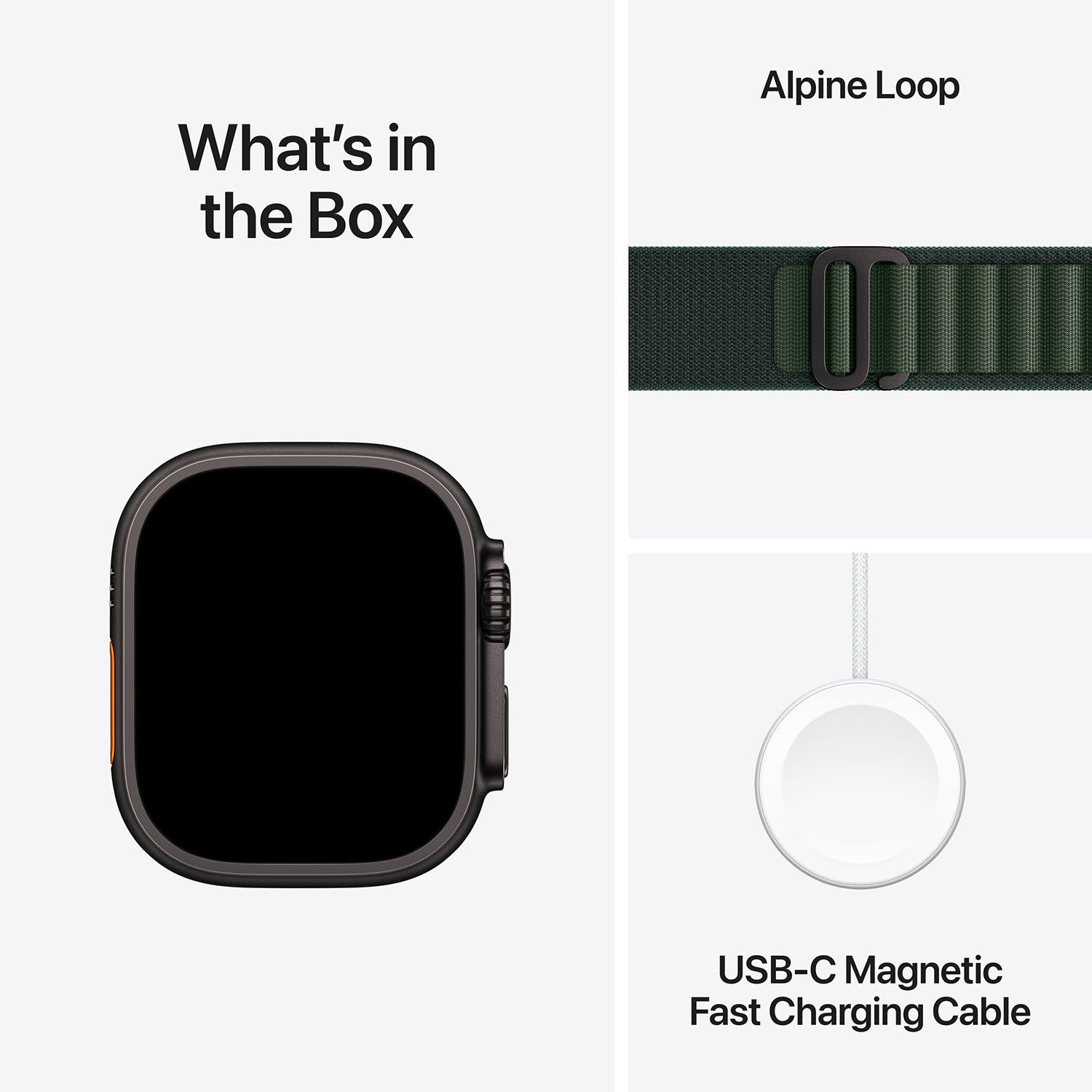 Εικόνα 9 του Apple Watch Ultra 2 49mm Black Titanium Case with Dark Green Alpine Loop L