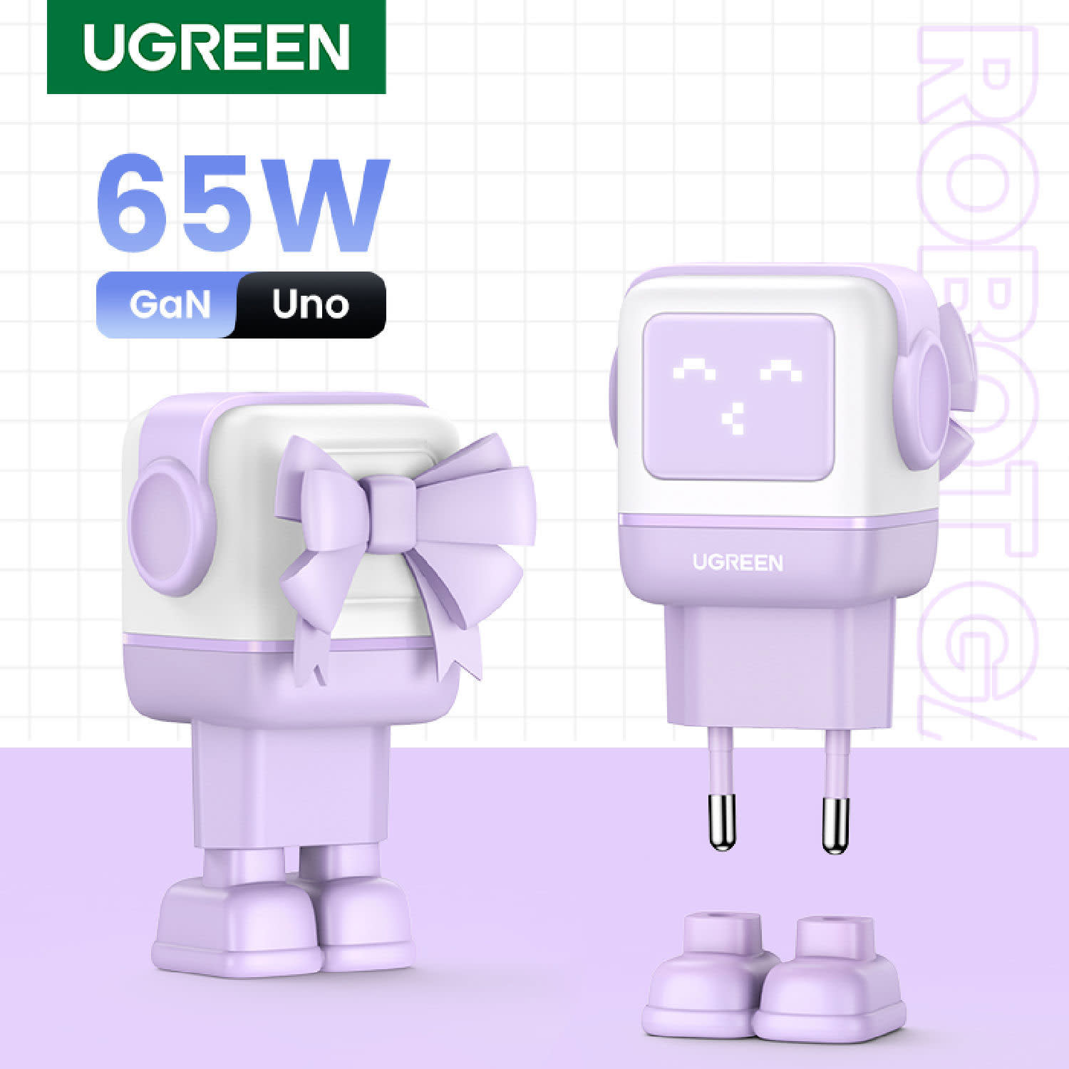 Εικόνα 2 του Ugreen Robot Φορτιστής GaN 65W Μωβ