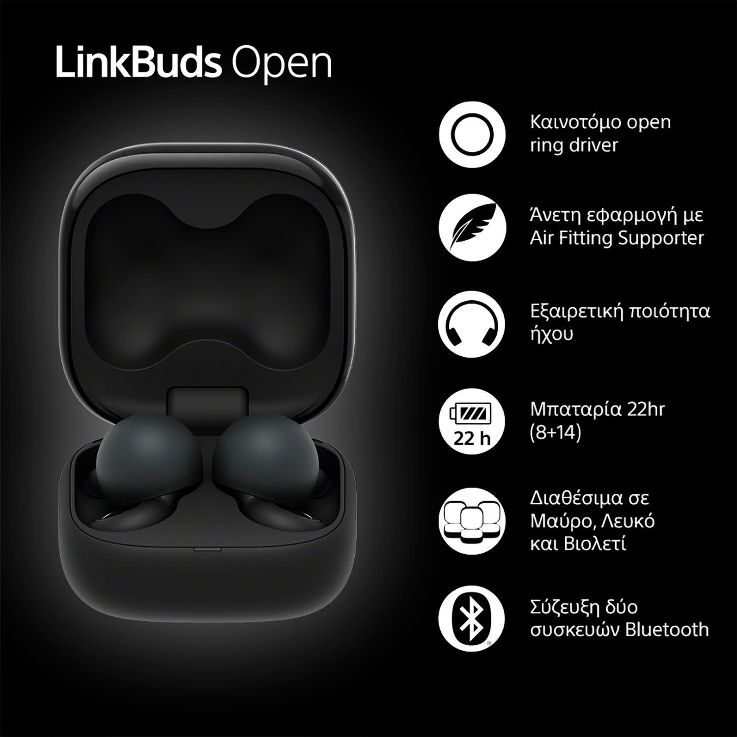 Κάνε κλικ για να δεις την εικόνα 2 του Sony LinkBuds Open Transparent Sound Bla