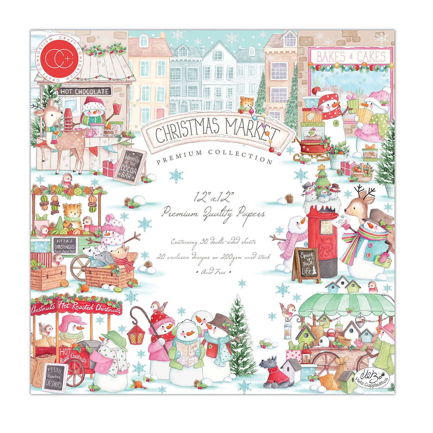 Εικόνα 1 του Craft Consortium Μπλοκ με Χριστουγεννιάτικα Μοτίβα 'Christmas Market' 30 Φύλλα