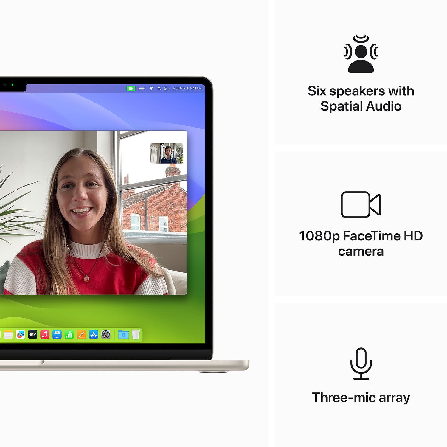 Κάνε κλικ για να δεις την εικόνα 6 του Apple MacBook Air M3 Starlight Laptop 15.3" Liquid Retina ( M3/16 GB/256 GB/10 Core GPU/macOS)