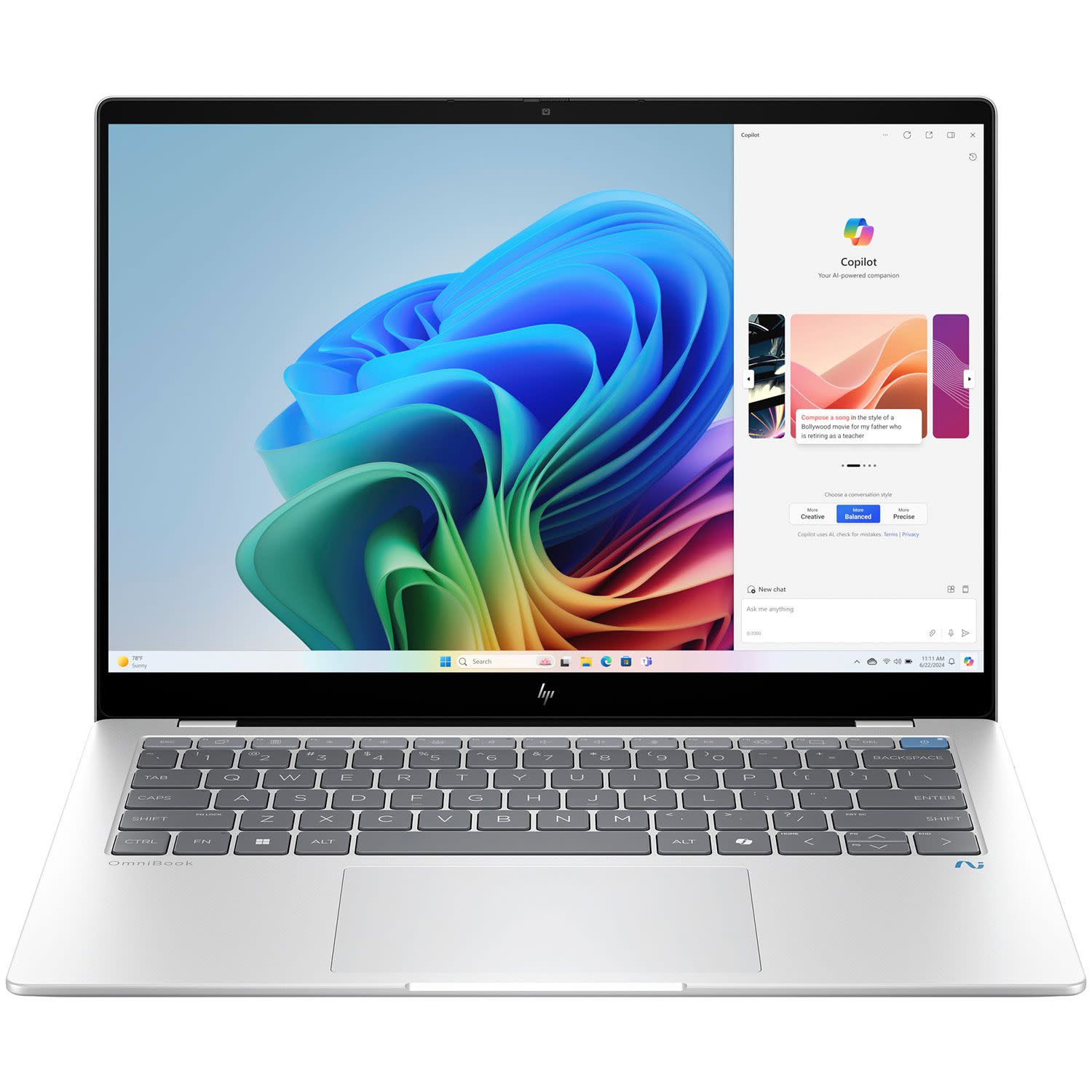 HP OmniBook X 14-fe1000nv Laptop 14" IPS (Snapdragon X Plus X1P-42-100/16 GB/1 TB/Adreno/Windows 11 Home)