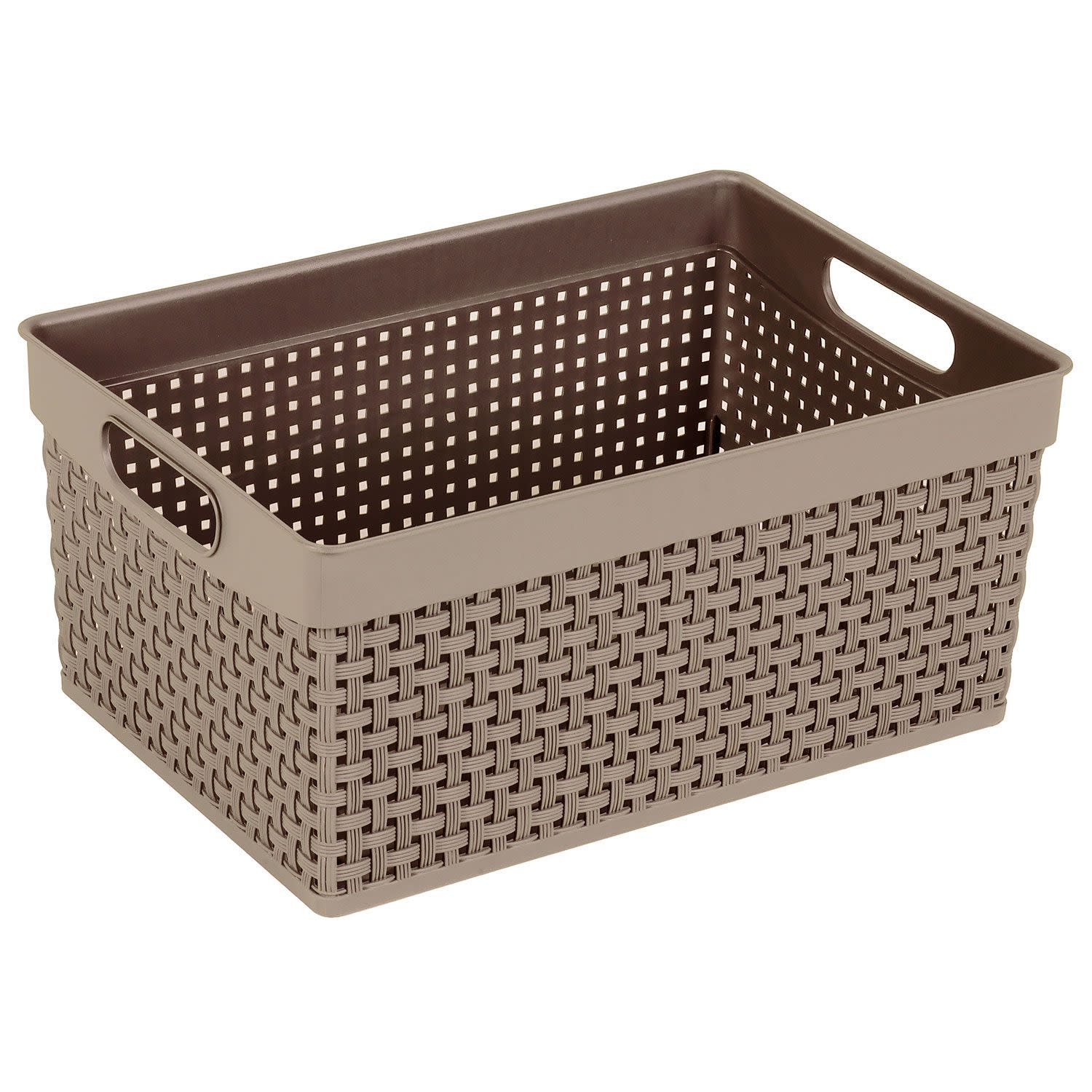 Πλαστικό Καλαθάκι Rattan 30x21x14cm Μπεζ