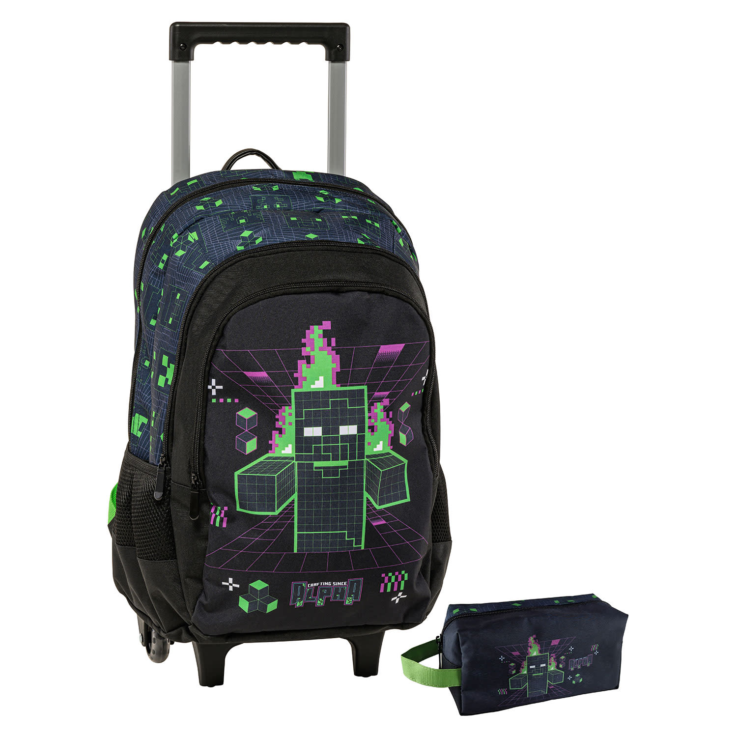 Κάνε κλικ για να δεις την εικόνα 1 του Graffiti Τσάντα Trolley Δημοτικού Minecraft Matrix & Δώρο Κασετίνα