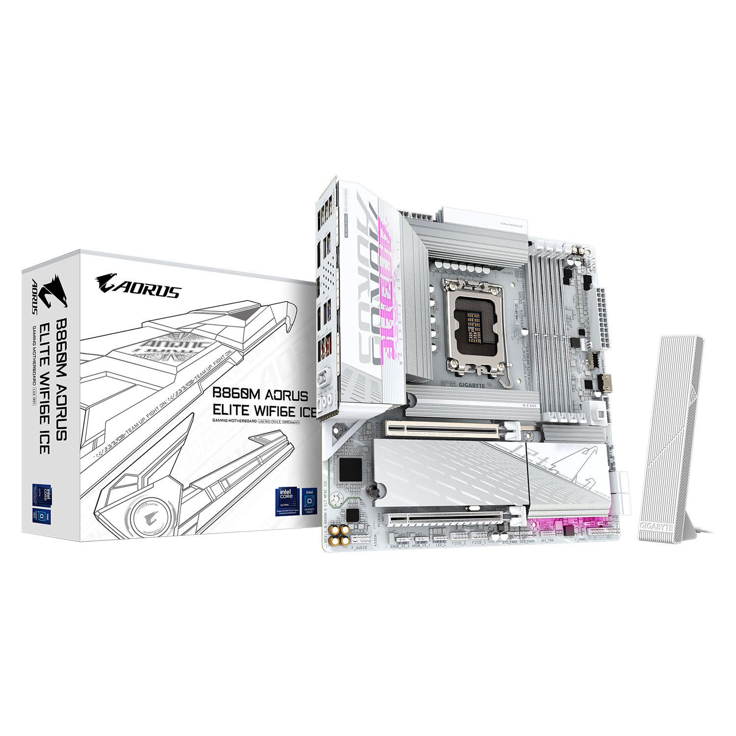 Κάνε κλικ για να δεις την εικόνα 1 του Gigabyte Motherboard B860M AORUS ELITE WIFI6E ICE