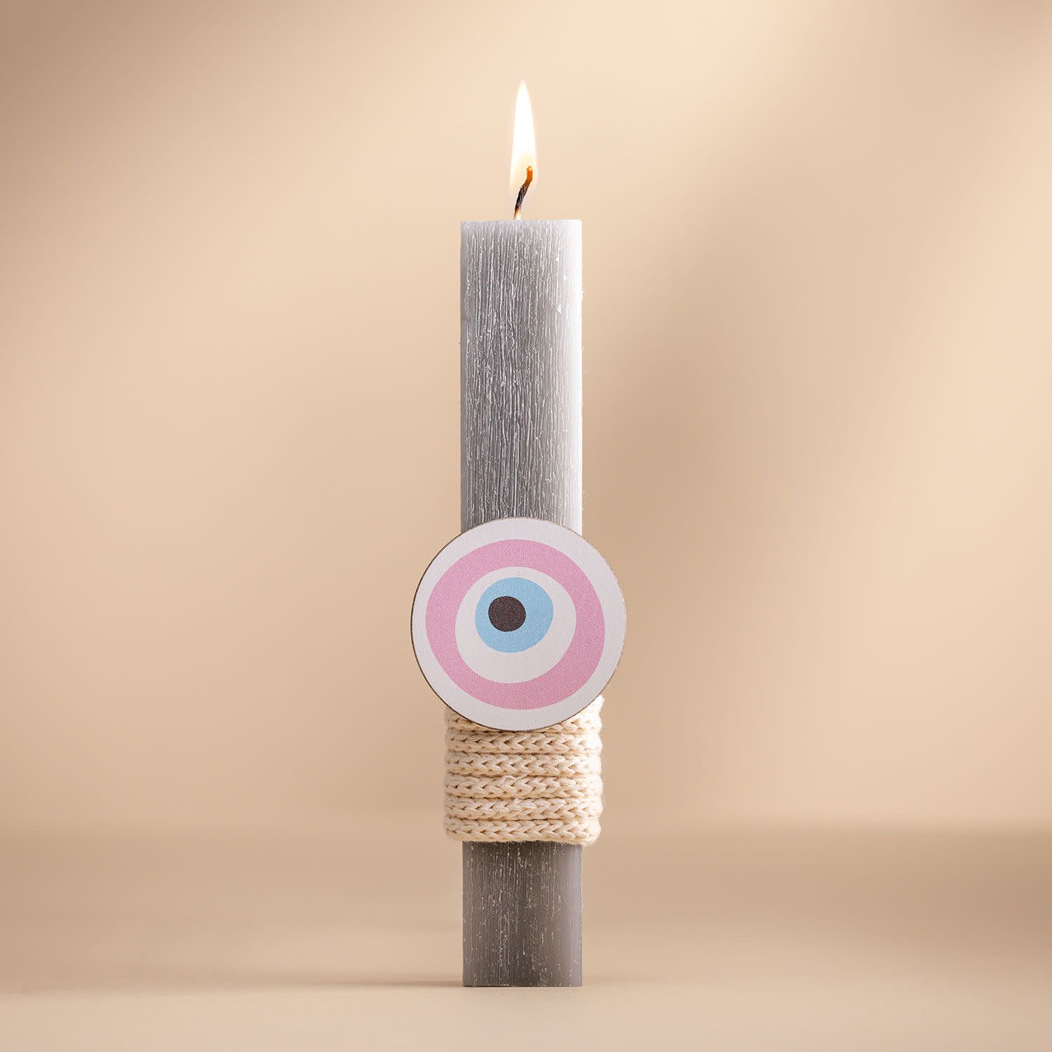 Λαμπάδα Μάτι Ξύλινο Ροζ