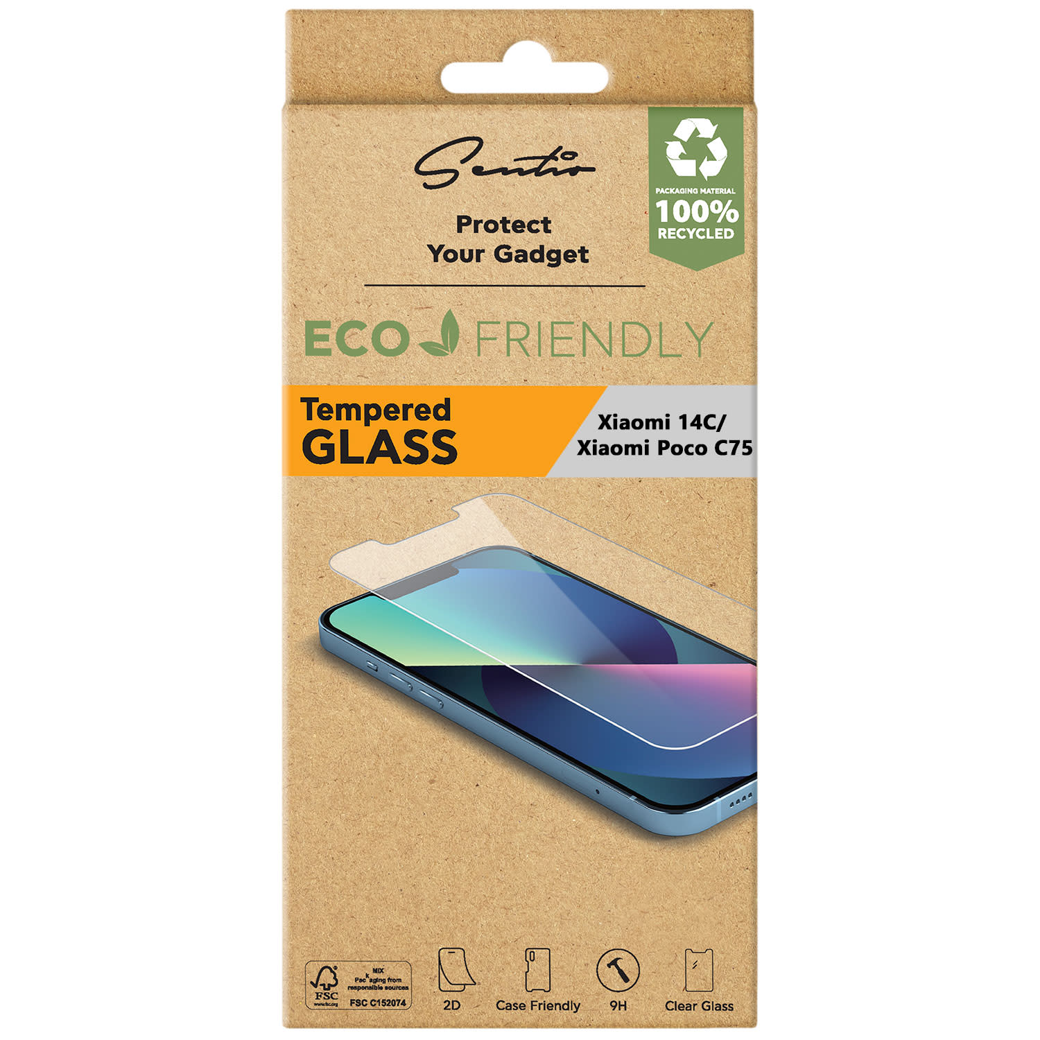 Εικόνα 1 του Sentio Γυαλί Tempered 2D για Xiaomi Redmi 14C / Poco C75