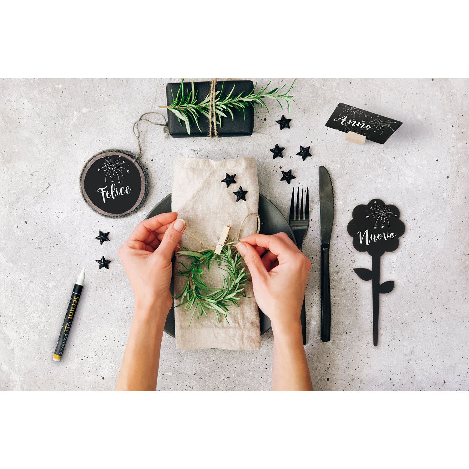 Κάνε κλικ για να δεις την εικόνα 4 του Securit Ετικέτες Μαυροπίνακα Λουλούδι 18X7X0,1cm