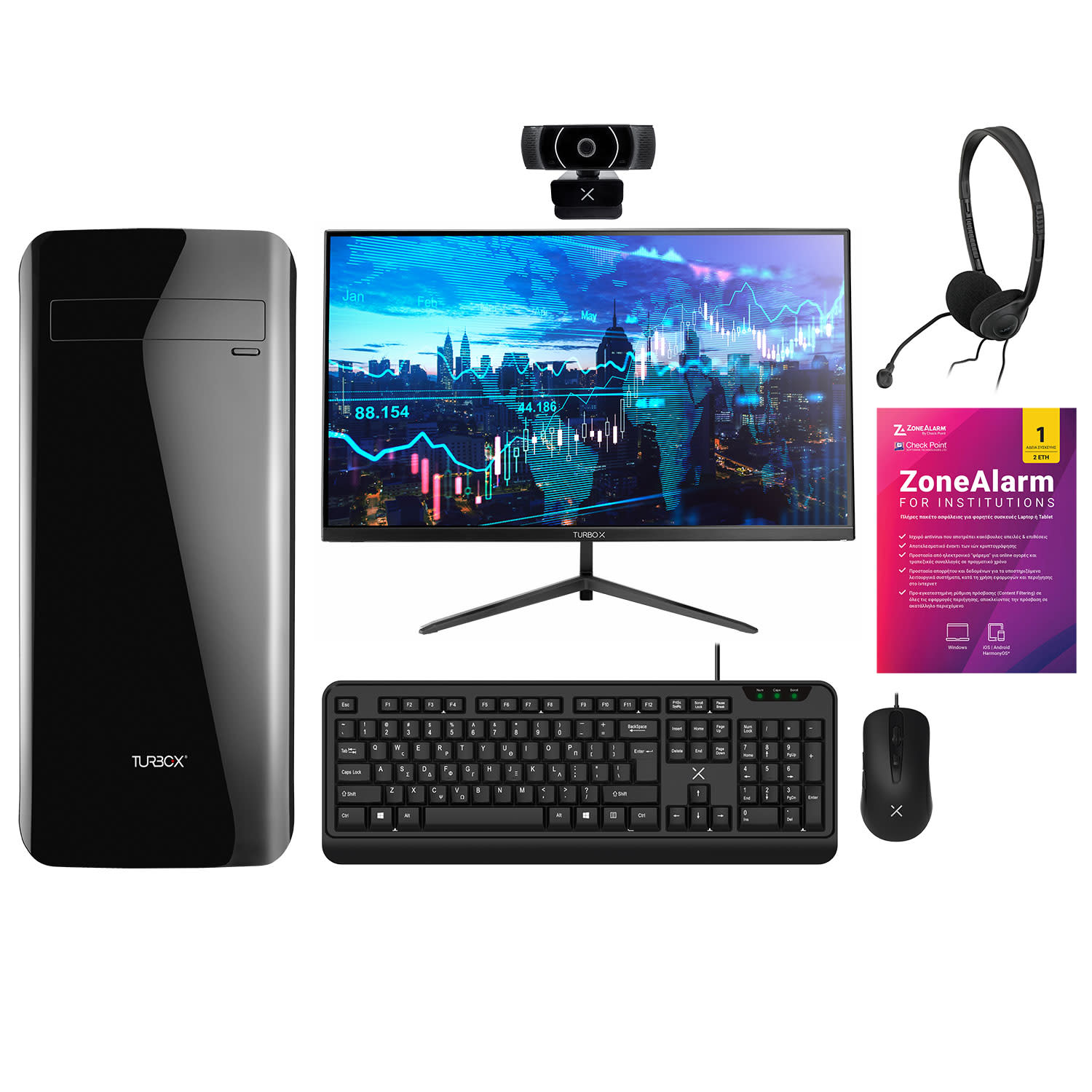 Turbo-X Desktop Sphere R7 Office Bundle