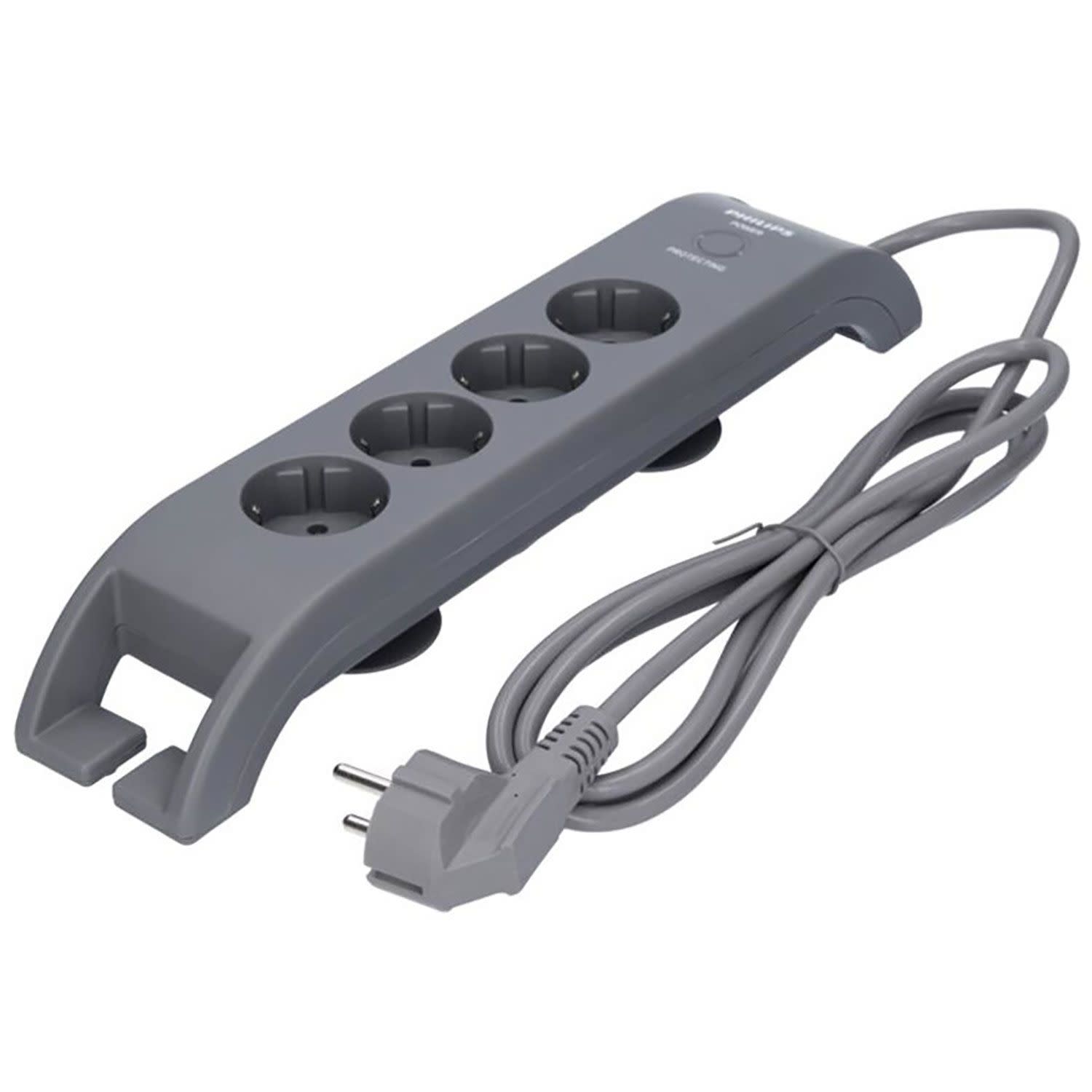 Εικόνα 2 του Philips Πολύπριζο Ασφαλείας 4 Θέσεων 2m Γκρι