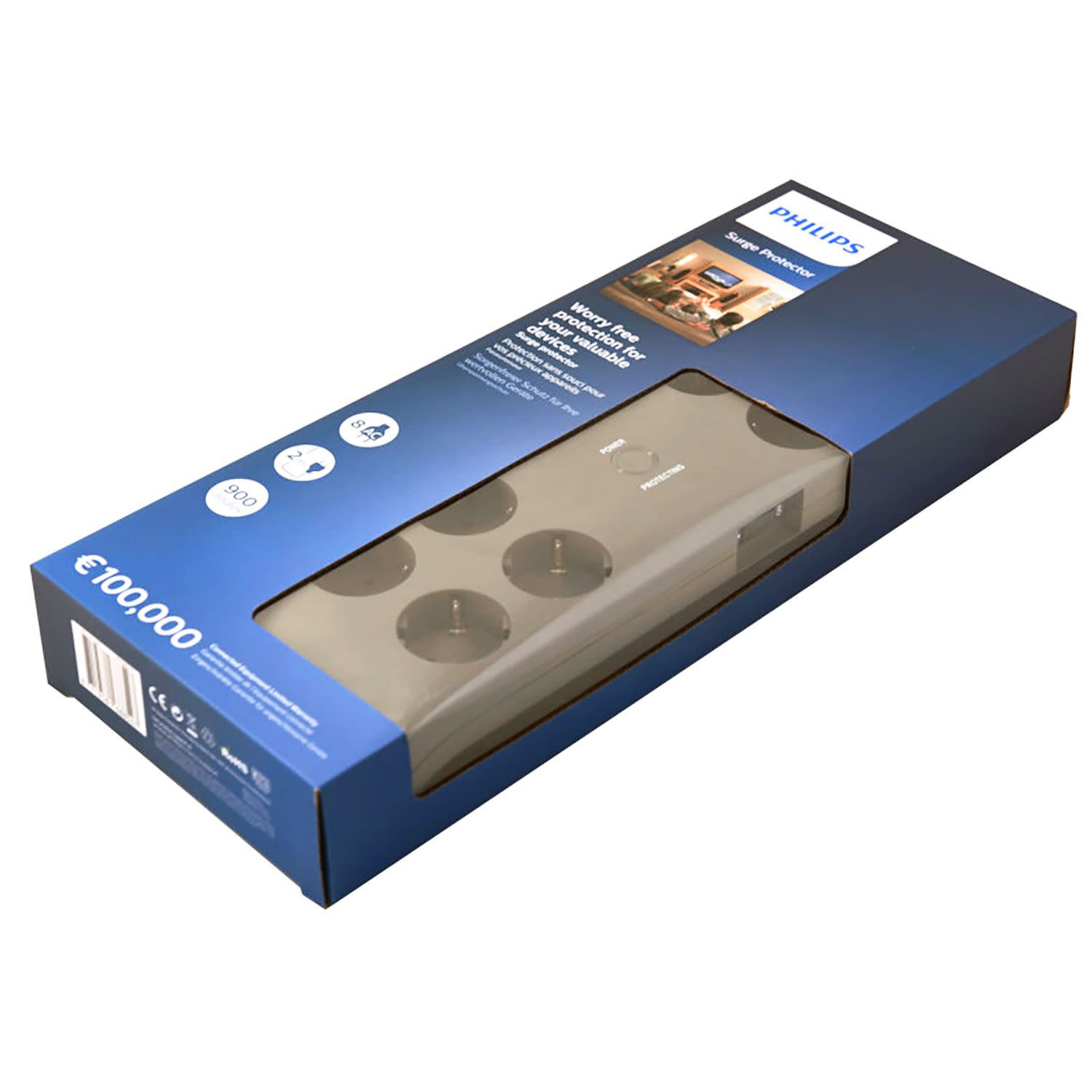 Εικόνα 5 του Philips Πολύπριζο Ασφαλείας 8 Θέσεων 2m Γκρι