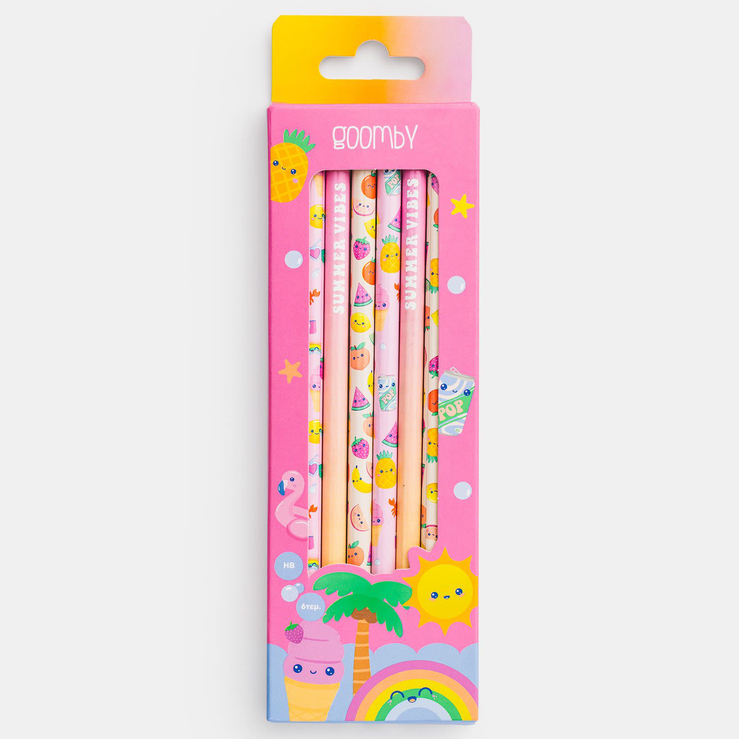 Εικόνα 1 του Goomby Μολύβια με Γόμα Strawberries HB 6τεμ.
