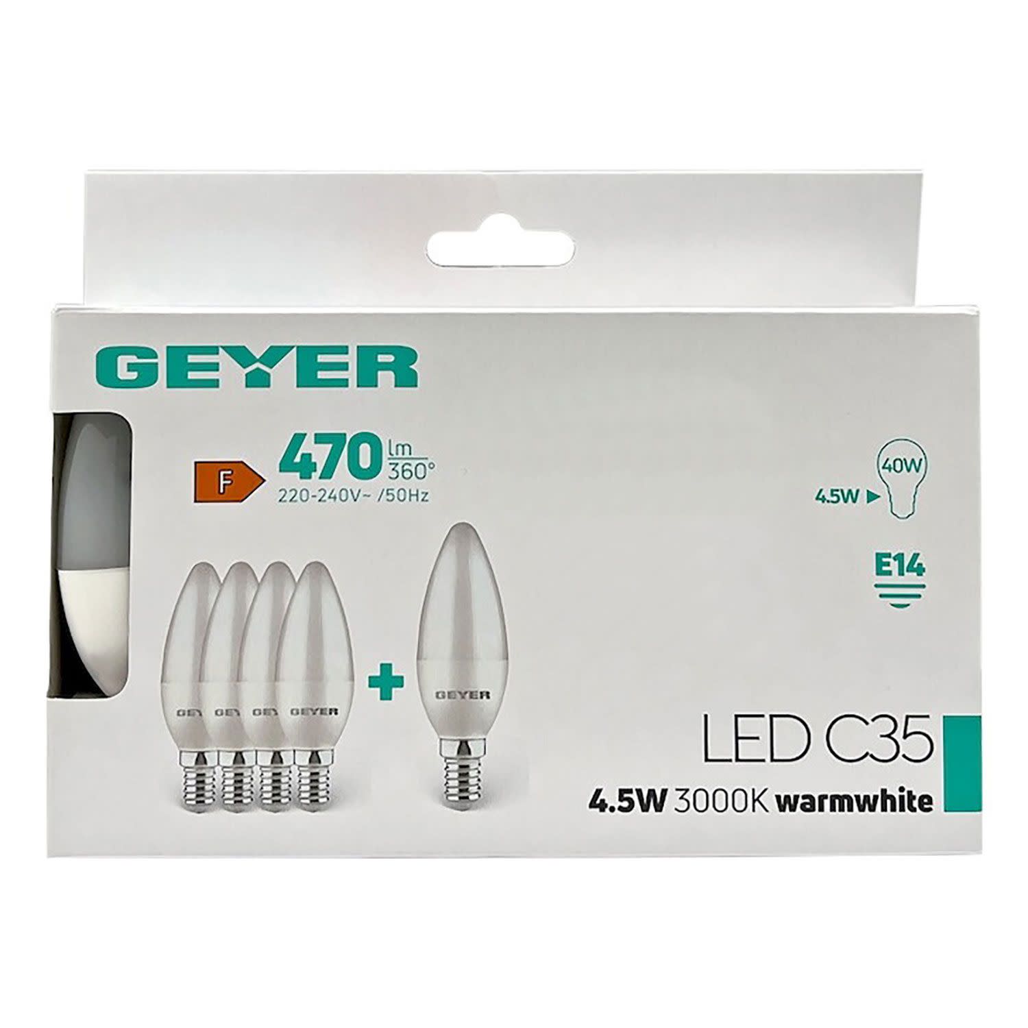 Εικόνα 1 του Geyer Λαμπτή Κερ E14 4,5W 3000K 470lm 5p