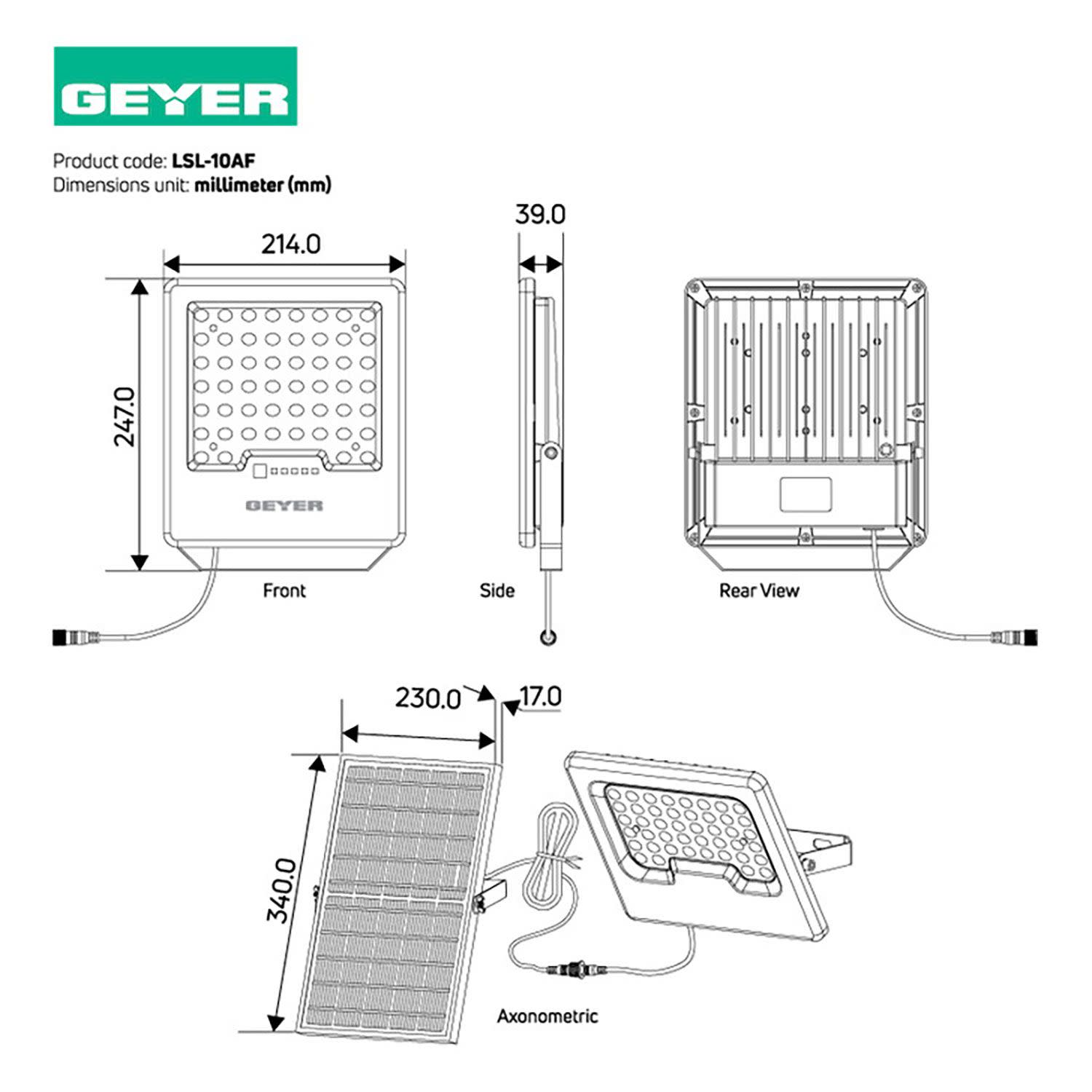Εικόνα 3 του Geyer Ηλ Προβολέας 10W 6500Κ 1600lm IP65
