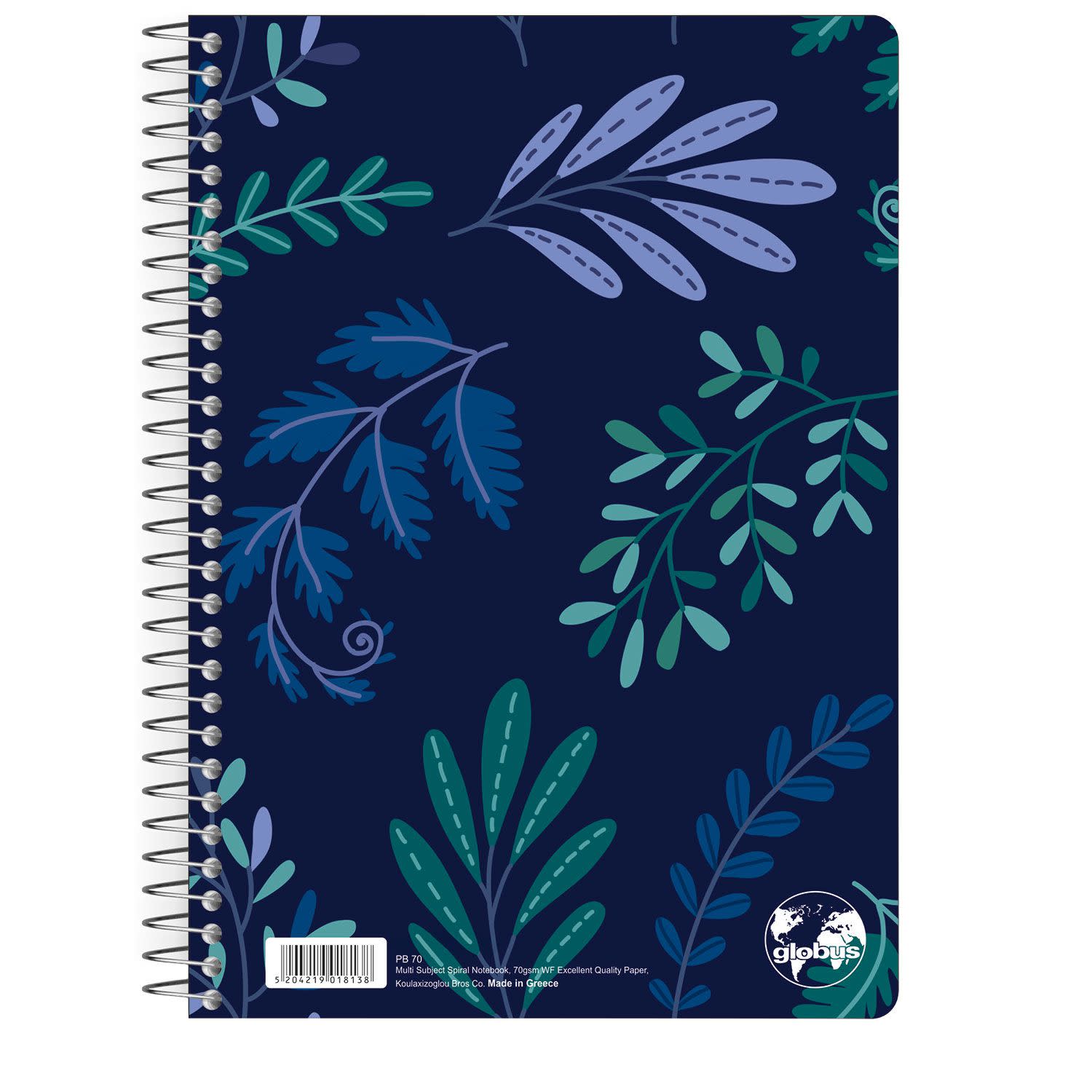 Εικόνα 5 του Globus Τετράδιο Σπιράλ Ριγέ A4 2 Θεμάτων Floral 60 Φύλλα