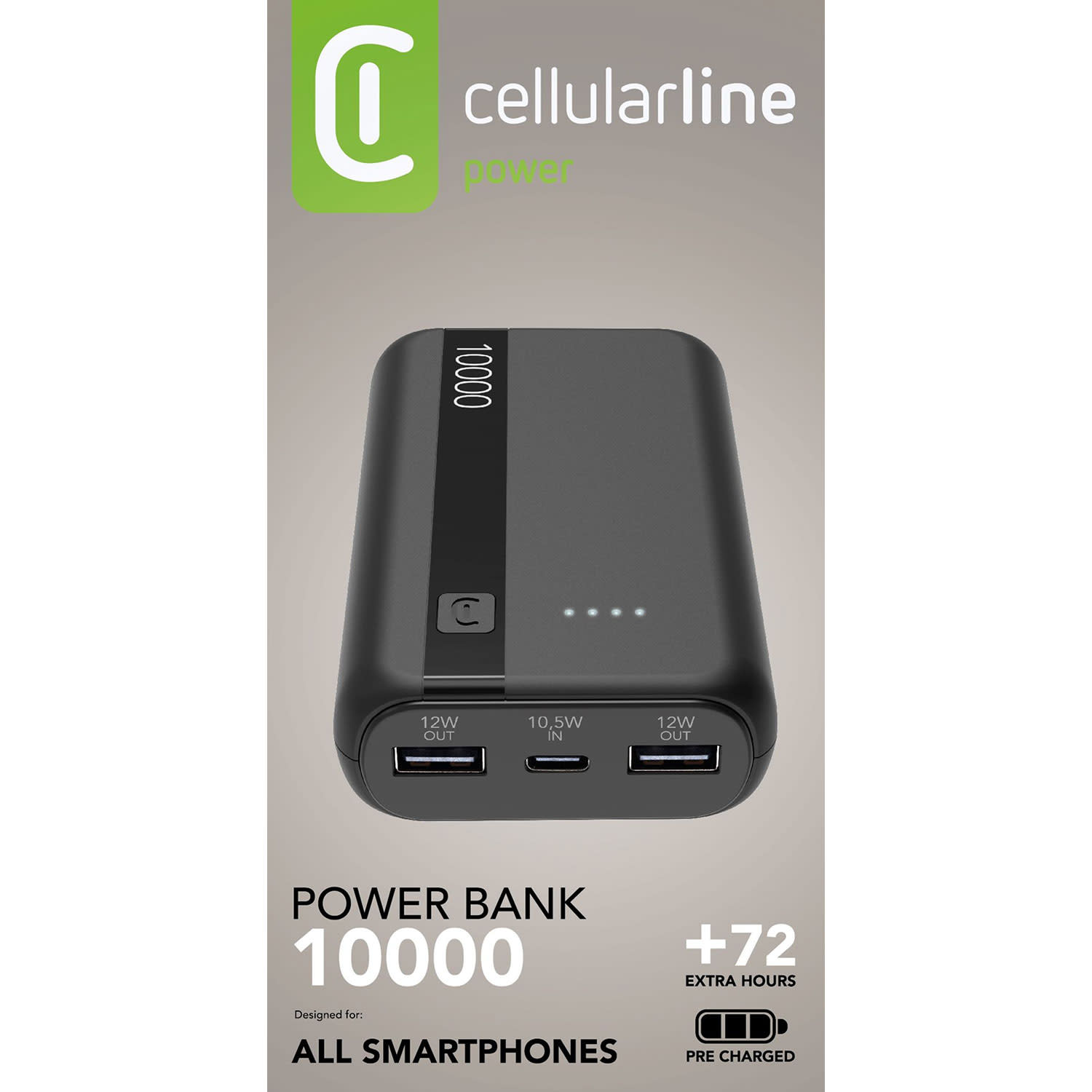 Εικόνα 2 του Cellularline Powerbank PD 10000 mAh 2 Θέσεων 12W Μαύρο