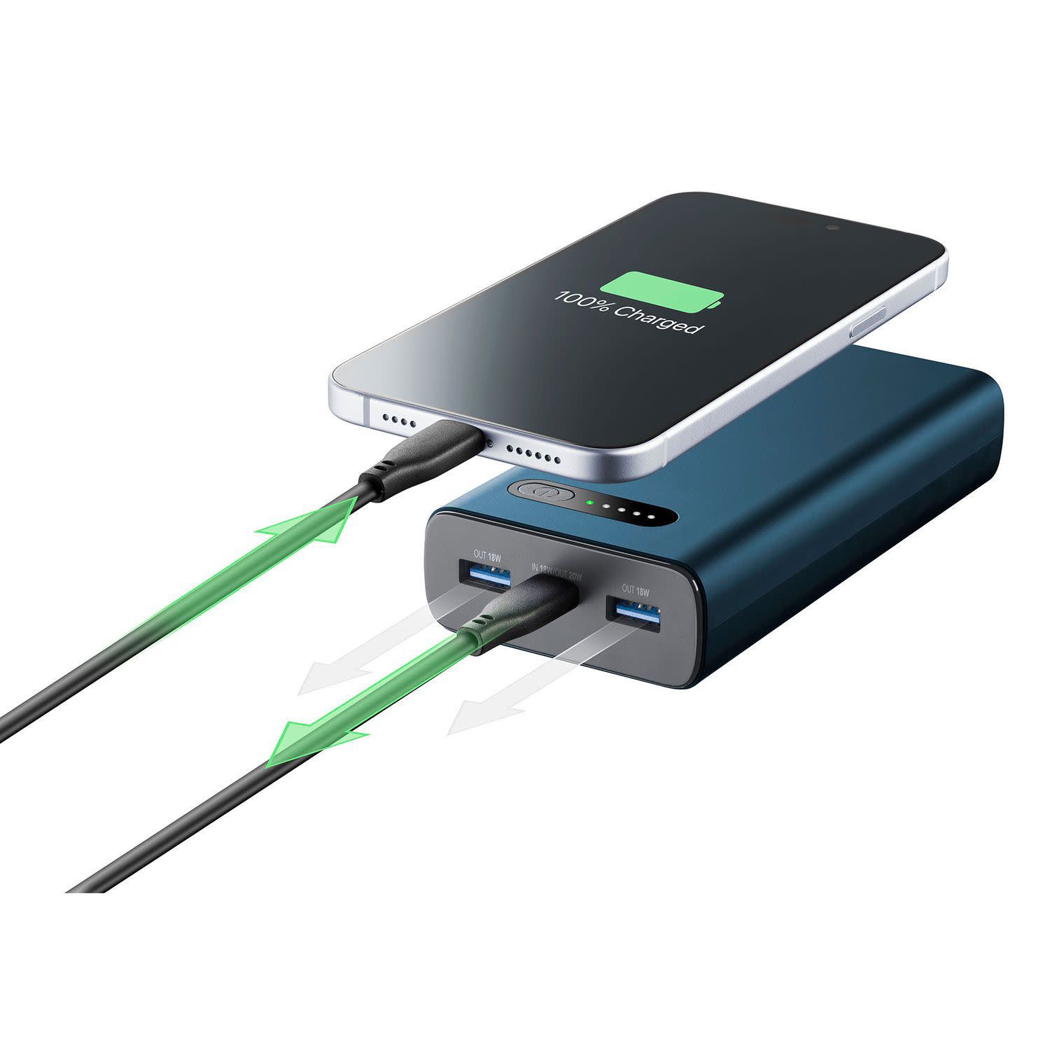 Εικόνα 3 του Cellularline Powerbank PD 20000 mAh 3 Θέσεων 20W Μπλε