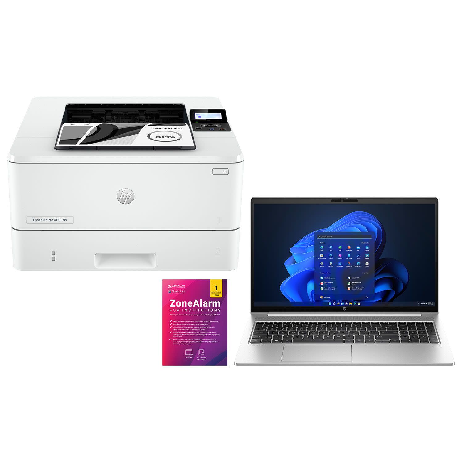 Κάνε κλικ για να δεις την εικόνα 1 του HP ProBook G10 + ZoneAlarm + LaserJet Pro 4002dn Laptop 15.6" IPS (Core i5 1334U/16 GB/512 GB/Iris X Graphics/