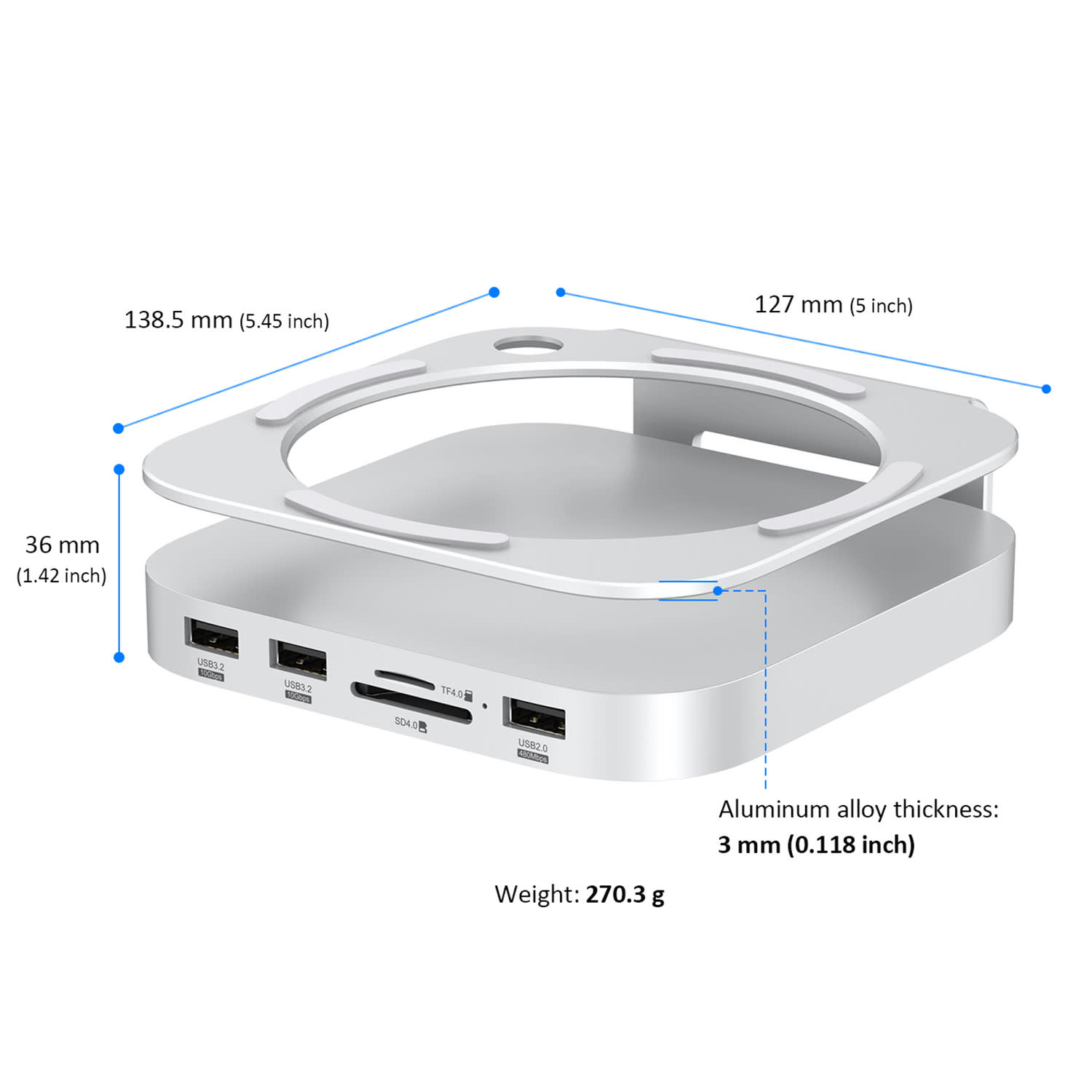 Εικόνα 6 του Fazn Aluminum Stand & Hub For Mac Mini M4/M4 Pro