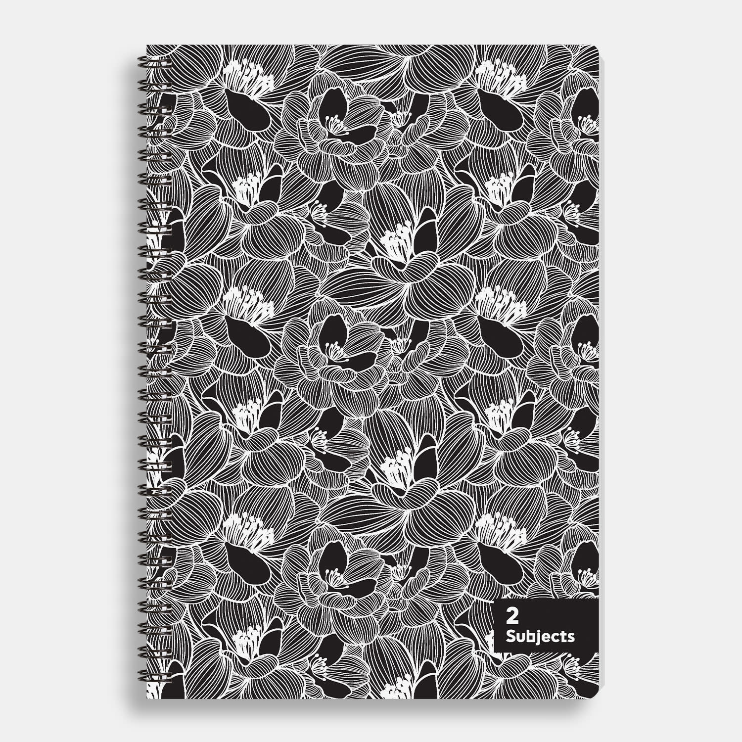 Sentio Τετράδιο Σπιράλ 17x25 2 Θεμάτων Black Flowers 70 Φύλλα