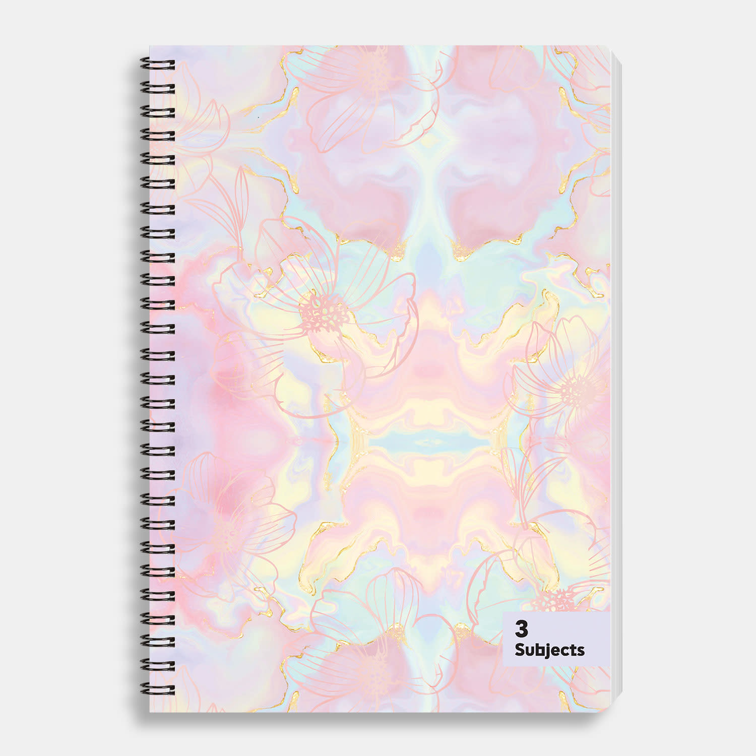 Εικόνα 1 του Sentio Τετράδιο Σπιράλ 17x25 3 Θεμάτων Watercolor Flowers 105 Φύλλα