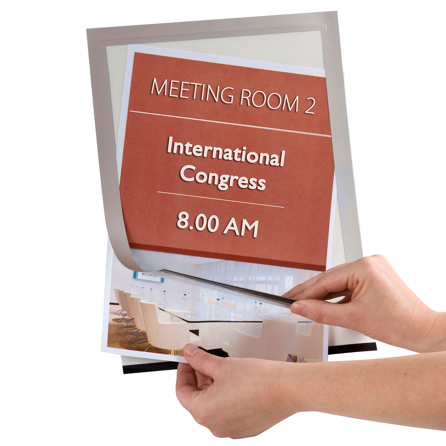 Εικόνα 2 του Q-Connect Πλαίσιο Ανακοινώσεων Μαγνητικό Με Αυτοκόλλητο Α3-Ασημί