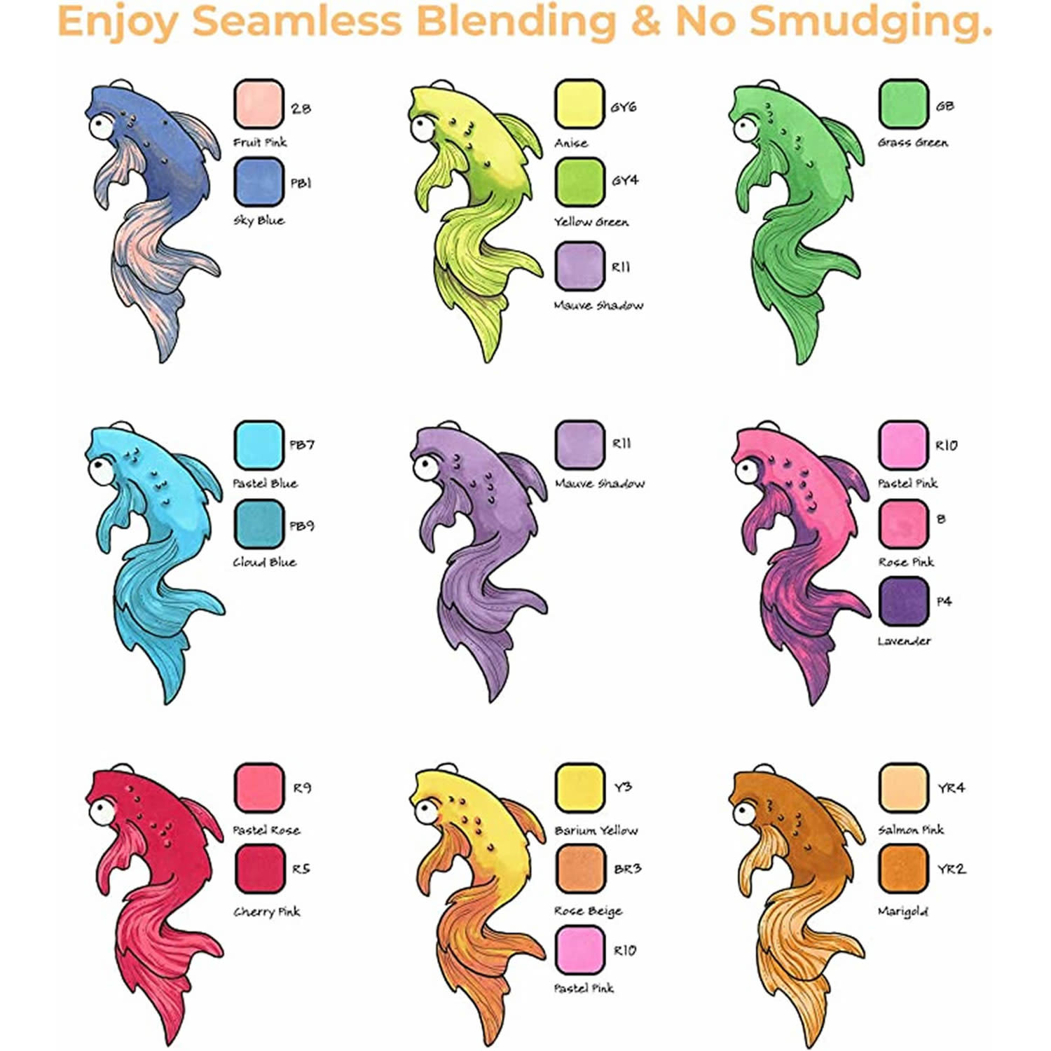 Εικόνα 6 του Ohuhu Μαρκαδόροι Ζωγραφικής Honolulu με διπλή μύτη Brush & Chisel 72τεμ & 1 Blender