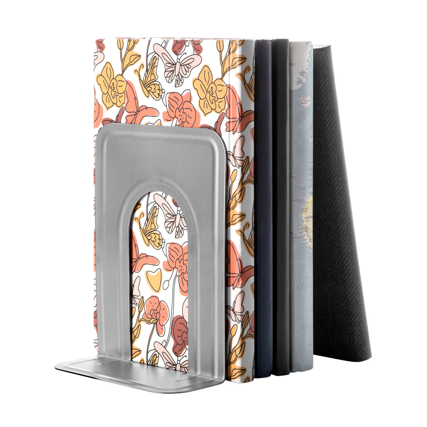 Κάνε κλικ για να δεις την εικόνα 3 του Sentio Βιβλιοστάτης Μεταλλικός Σετ 2 Τεμ. Ασημί