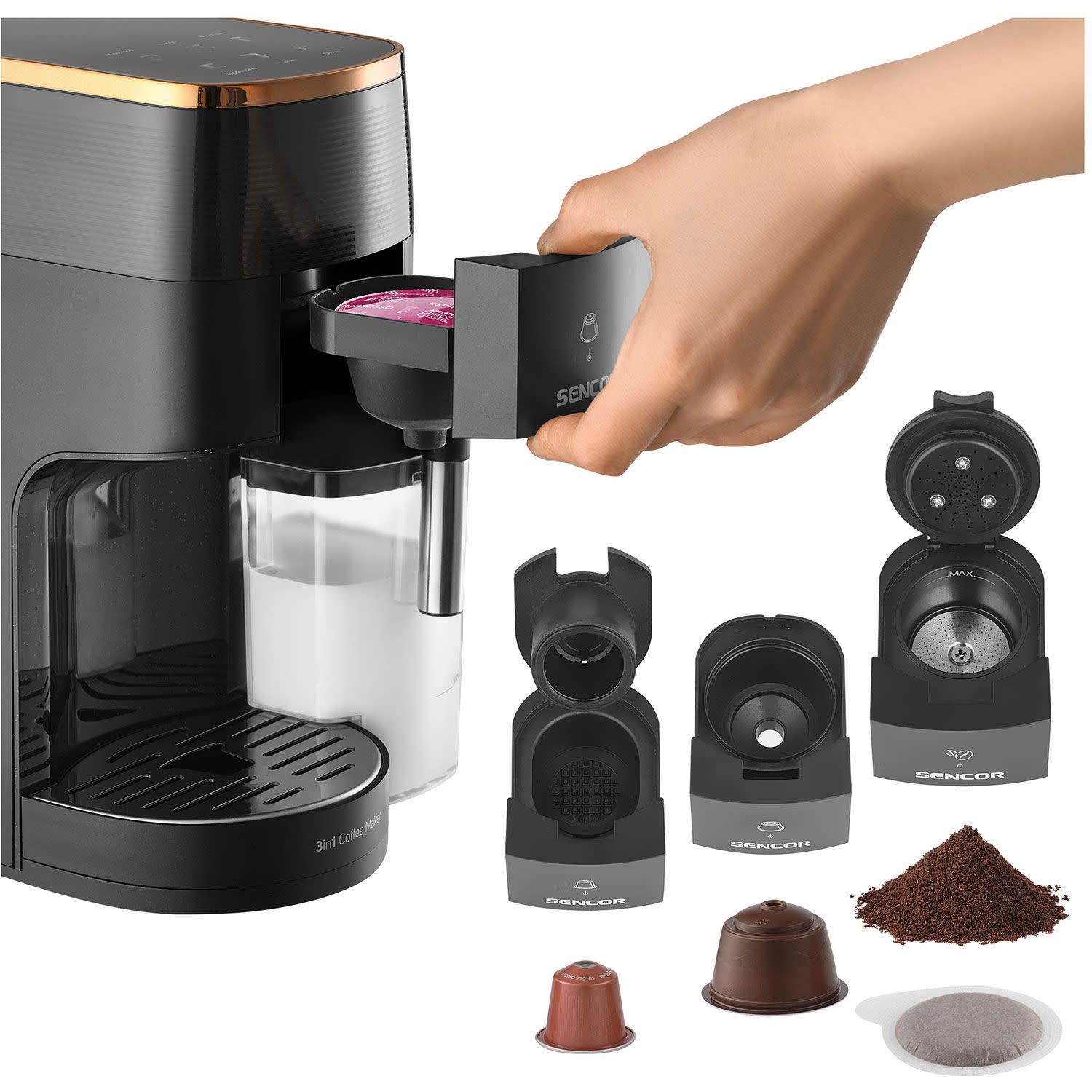 Κάνε κλικ για να δεις την εικόνα 8 του Sencor Καφετιέρα Espresso Με κάψουλα SCC 3000BK