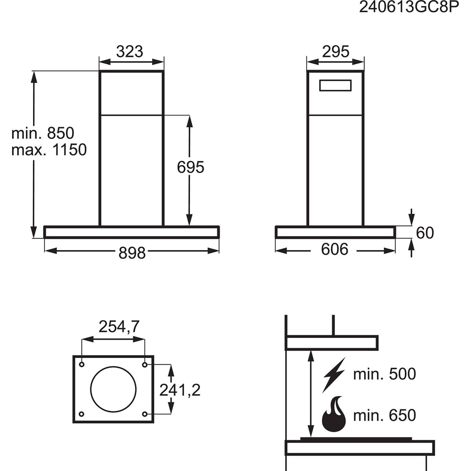 Εικόνα 8 του AEG GI87D91CB Απορροφητήρας Νησίδα