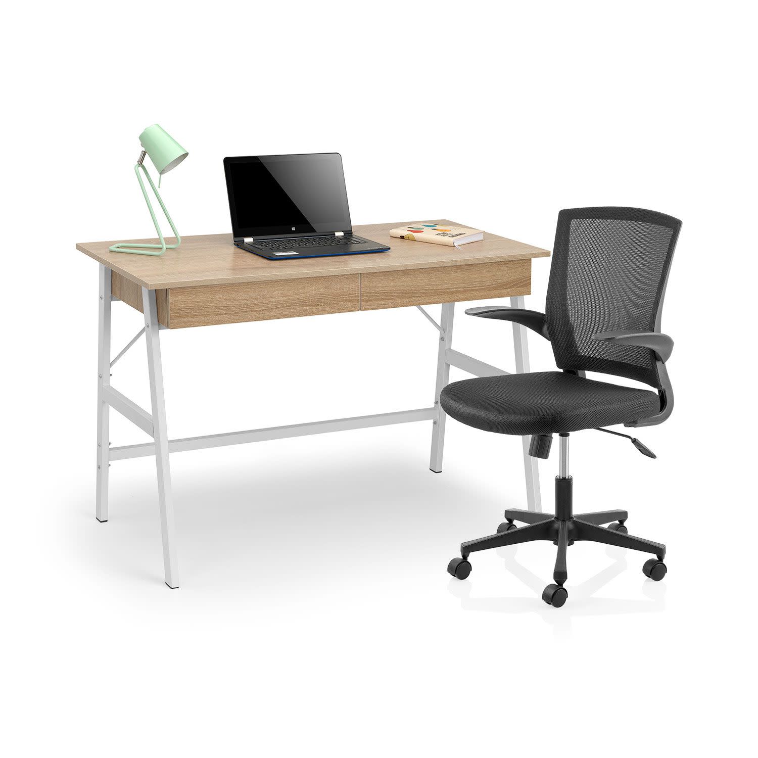 @Work Γραφ. Pure Oak &Καρέκλα Handy Μαυρ
