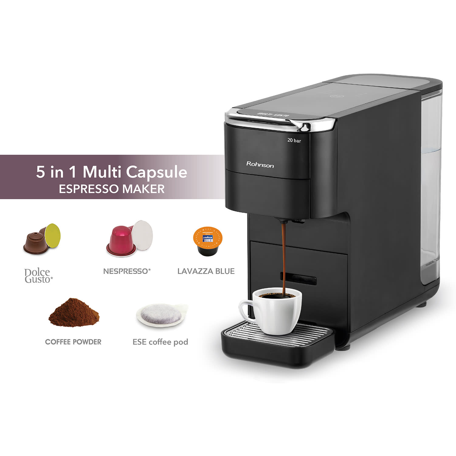Εικόνα 6 του Rohnson Καφετιέρα Espresso Ημιαυτόματη R-98055