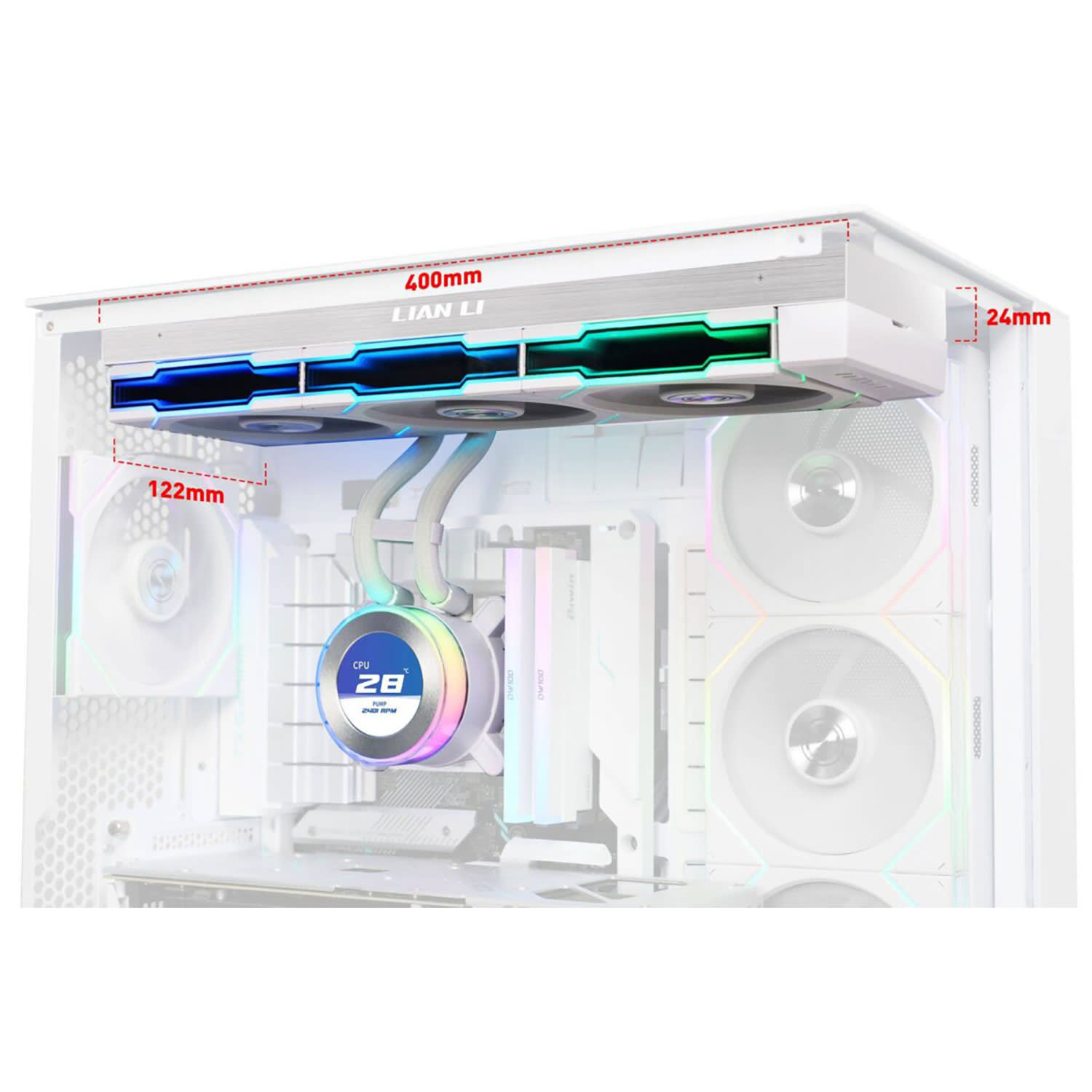 Εικόνα 3 του CPU Cooler Lian Li HydroShift II LCD 360 White TL