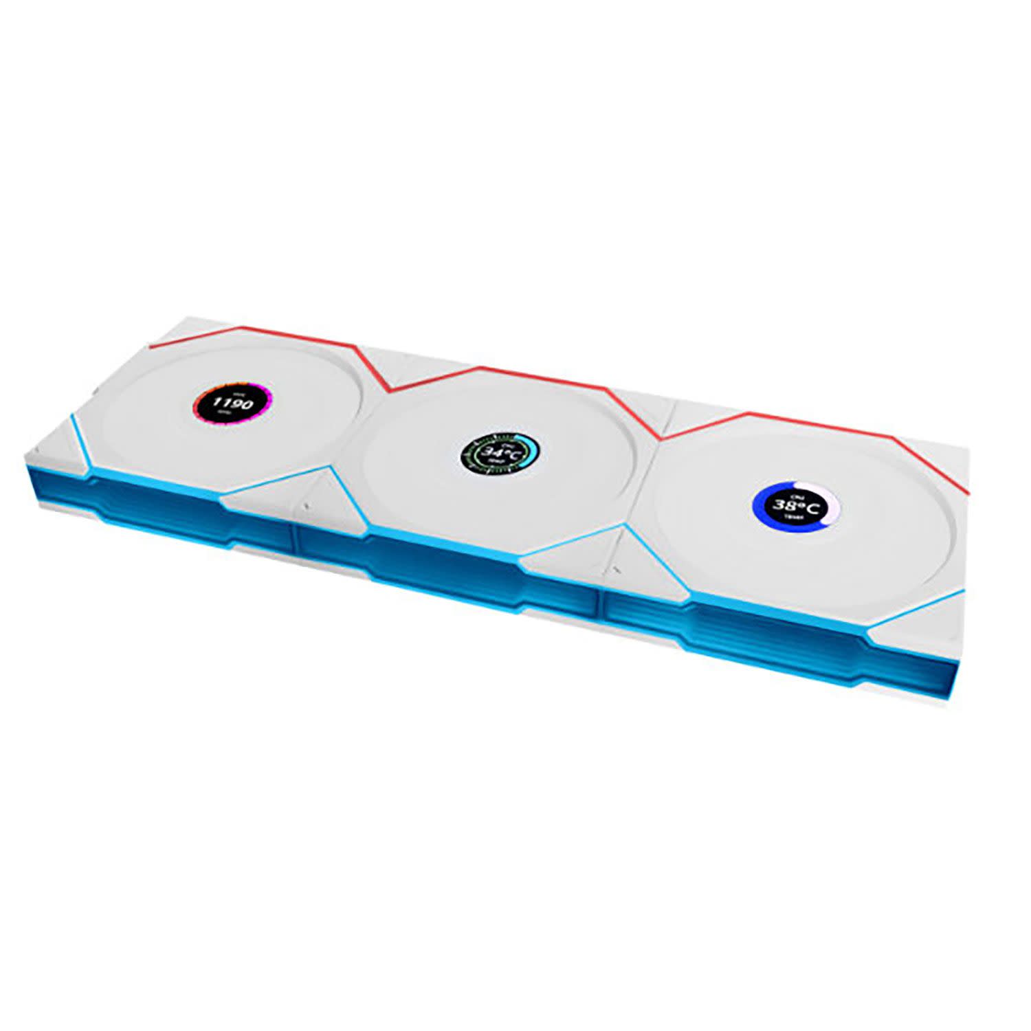 Εικόνα 2 του Lian Li UNI FAN TL-LCD Wireless Reverse 120 White (3pcs & Controller)