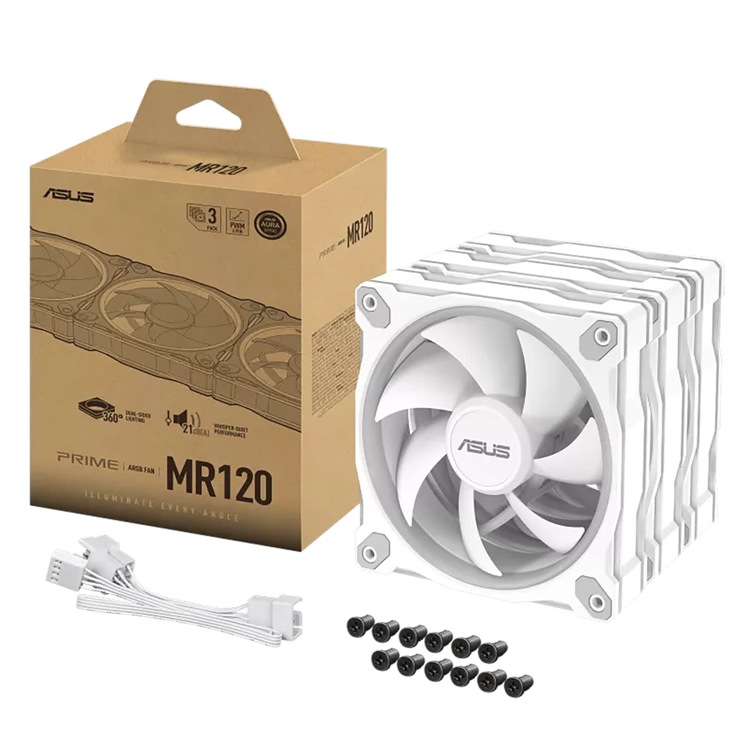 Εικόνα 5 του Asus Fan Prime MR120 ARGB White Triple Pack