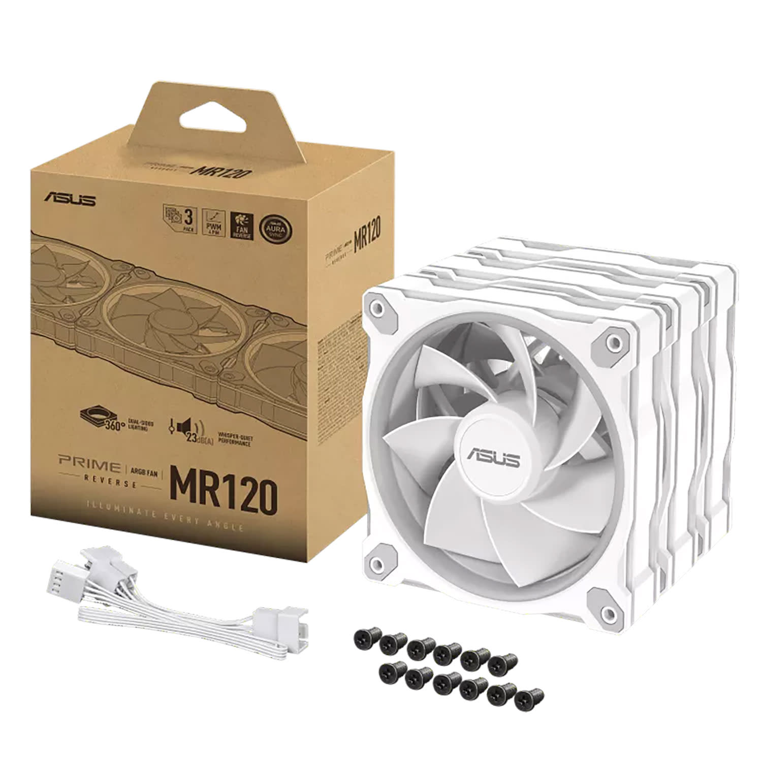 Εικόνα 5 του Asus Fan Prime MR120 ARGB Reverse White Triple Pack