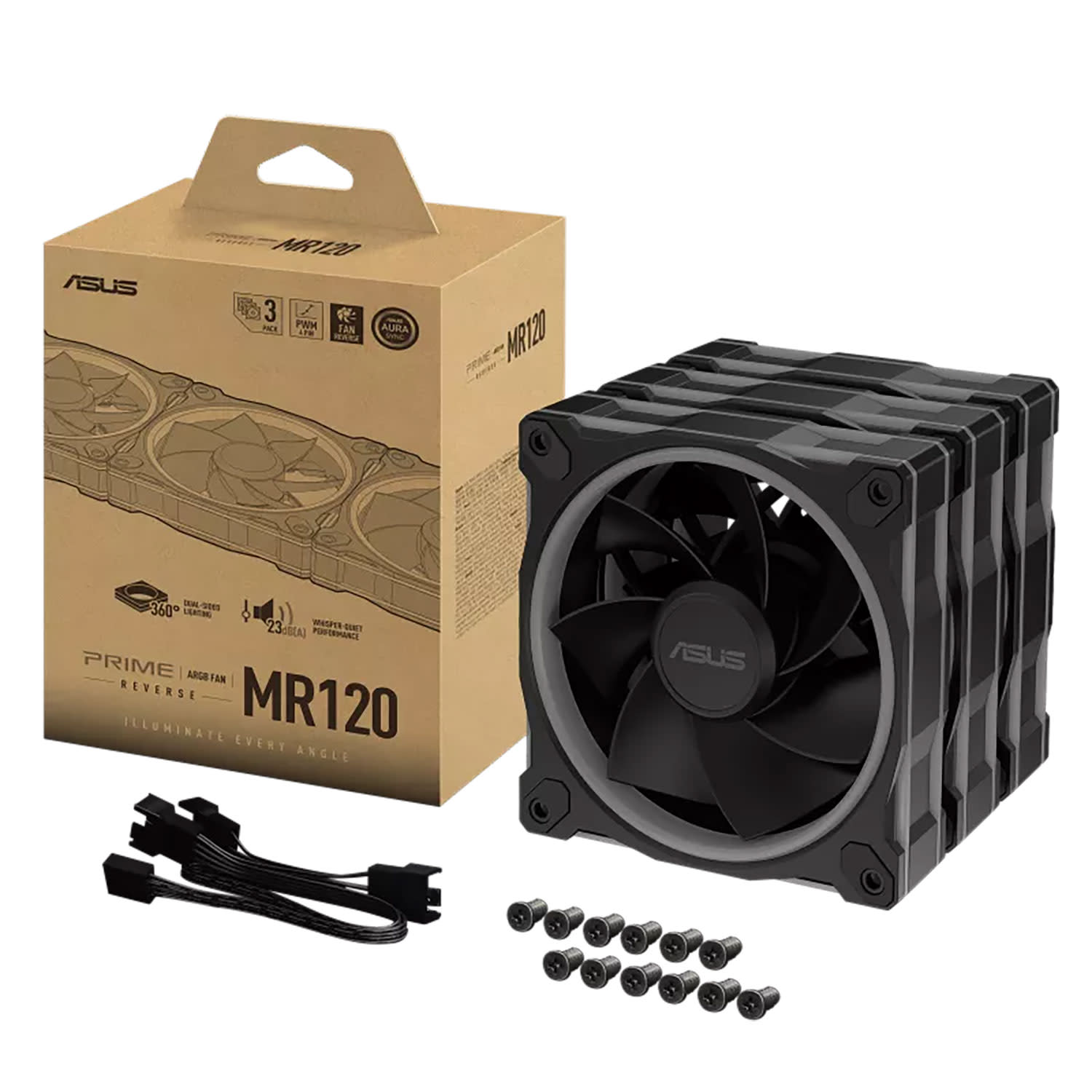 Εικόνα 5 του Asus Fan Prime MR120 ARGB Reverse Black Triple Pack