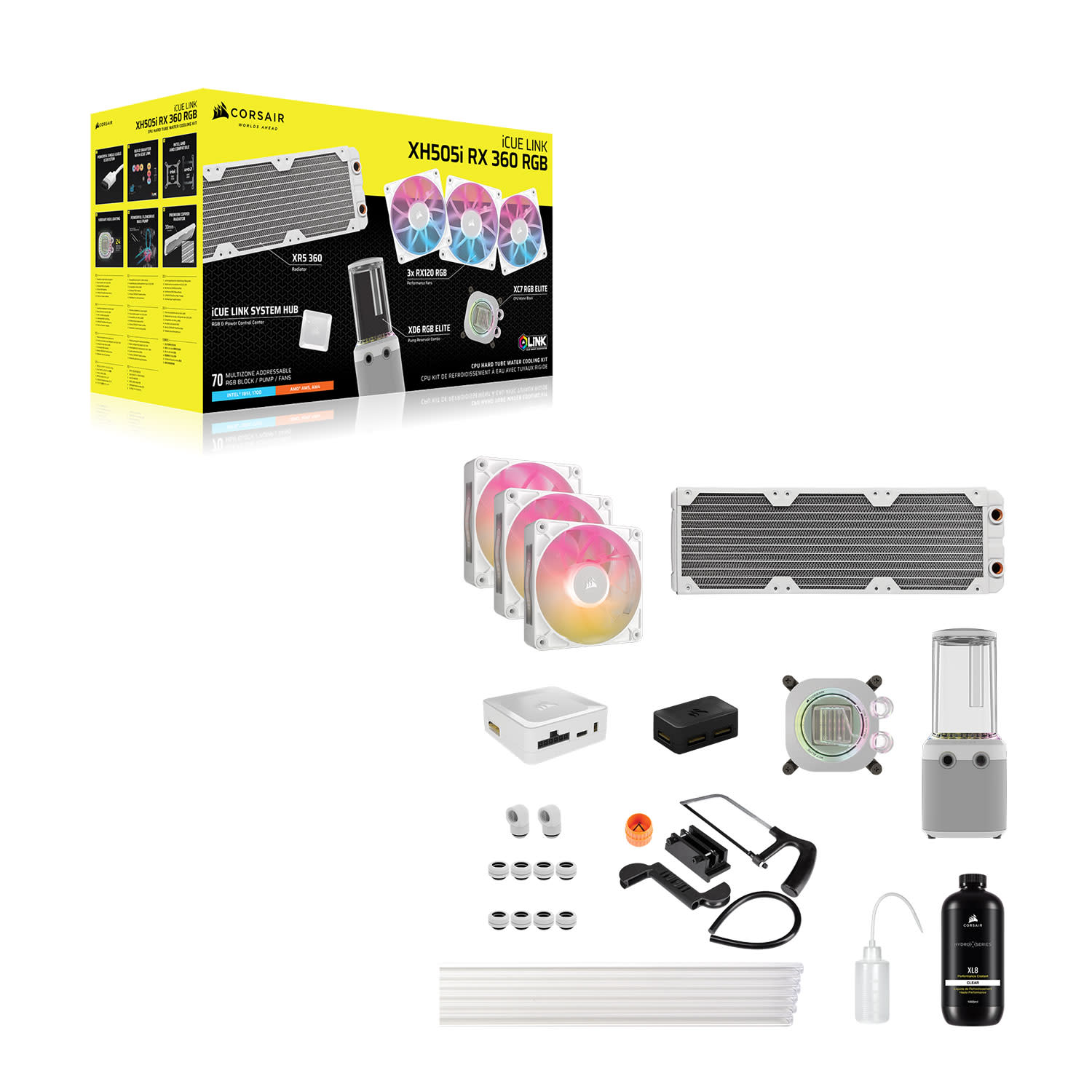 Κάνε κλικ για να δεις την εικόνα 1 του Corsair Custom Cooling Kit HydroX XH505i White
