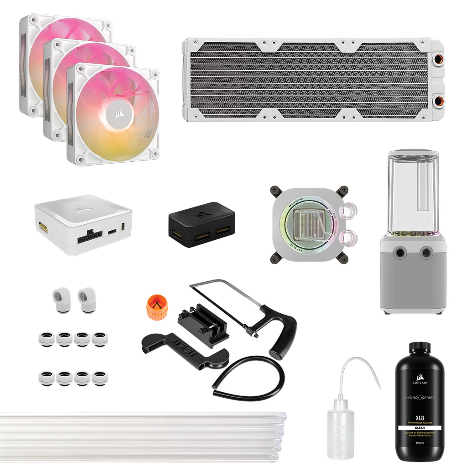 Κάνε κλικ για να δεις την εικόνα 2 του Corsair Custom Cooling Kit HydroX XH505i White