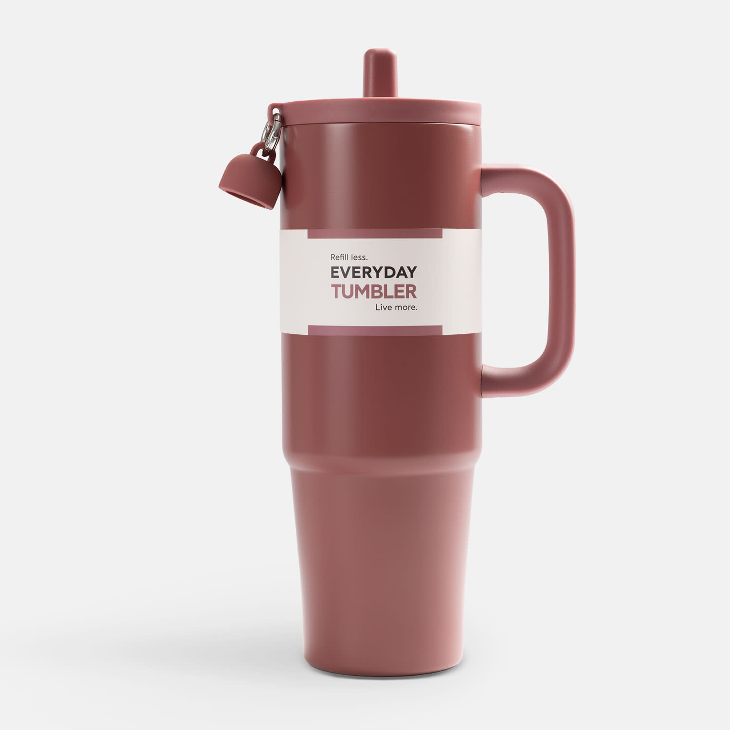 Sentio Παγούρι με Καλαμάκι 900ml Dusty Rose